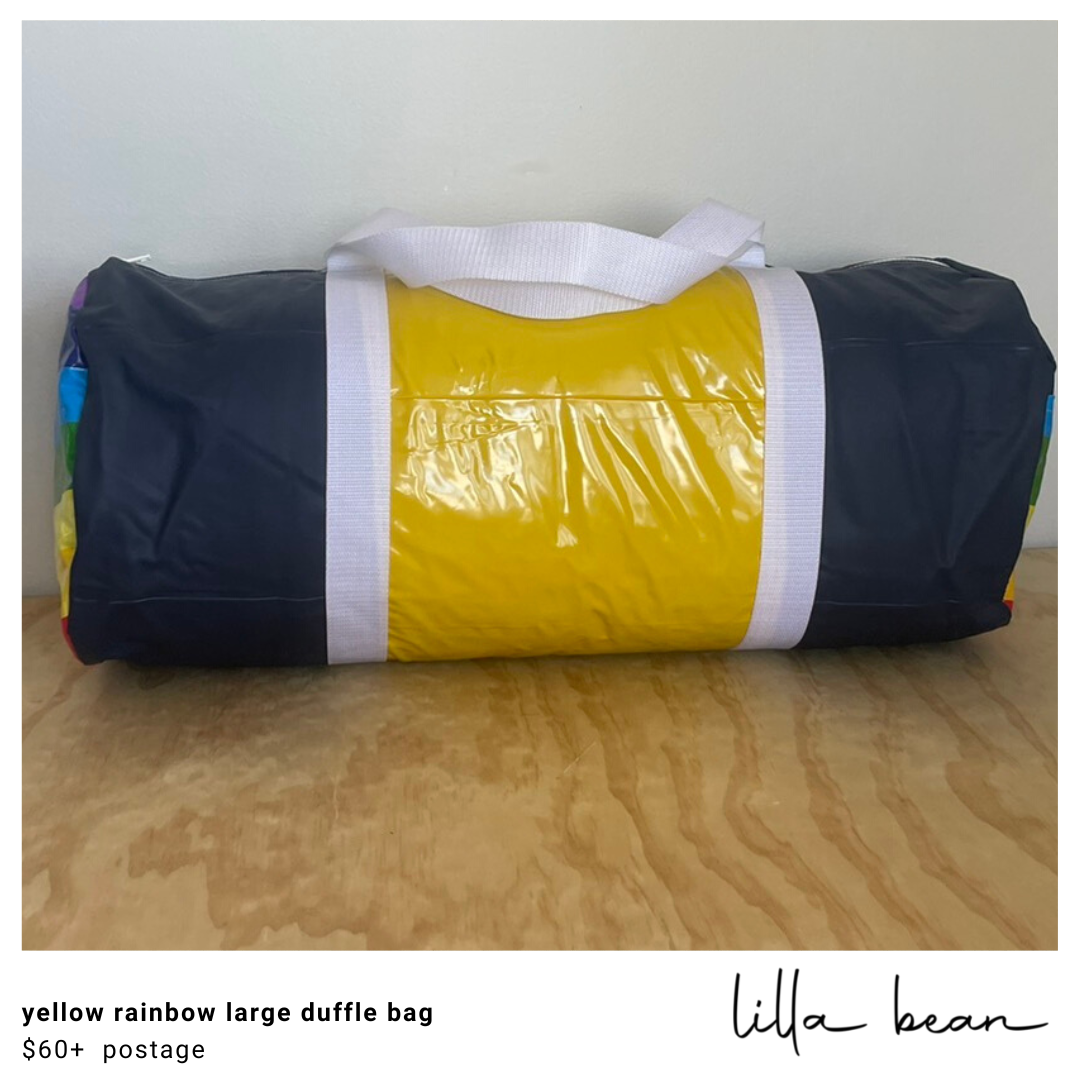 yellow rainbow large duffle bag — Lilla Bean
