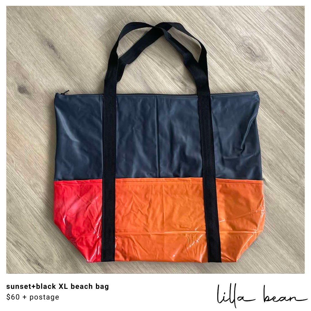 sunset+black XL beach bag — Lilla Bean