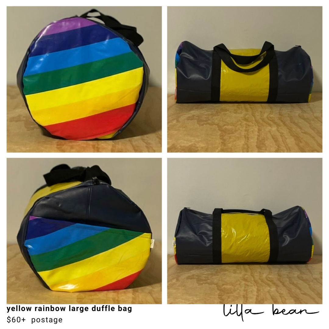 yellow rainbow large duffle bag — Lilla Bean