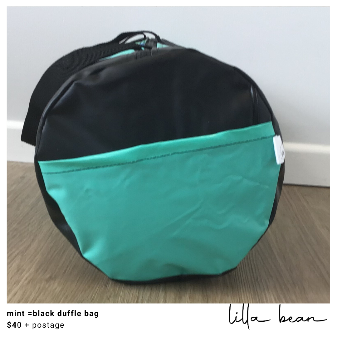mint+black duffle bag — Lilla Bean