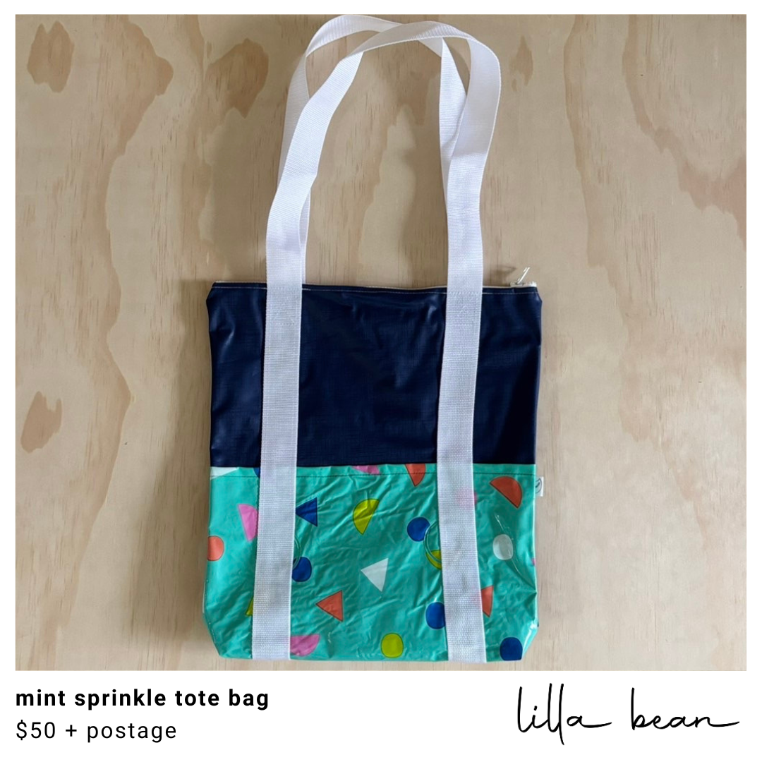 mint sprinkle tote bag