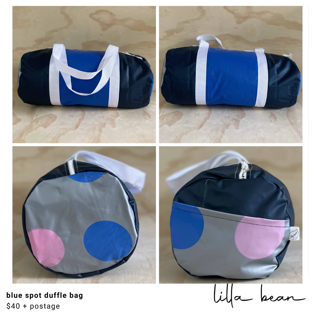 blue spot duffle bag