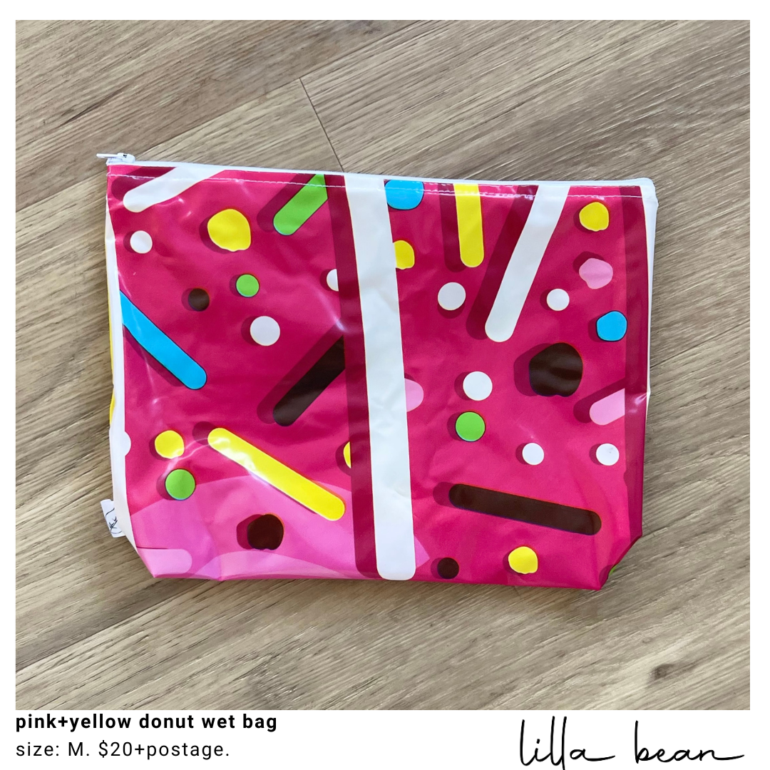 pink+yellow donut M wet bag
