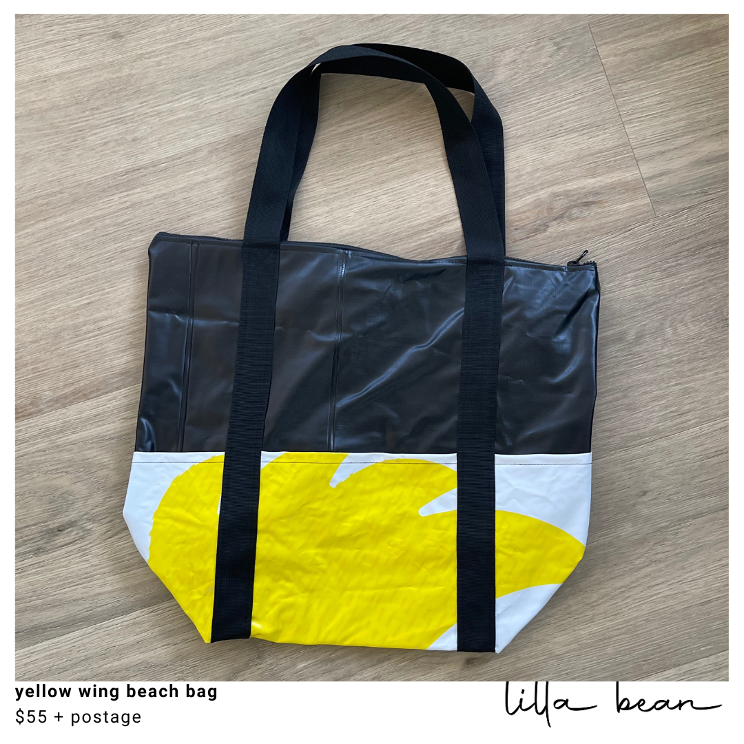 yellow wing beach bag