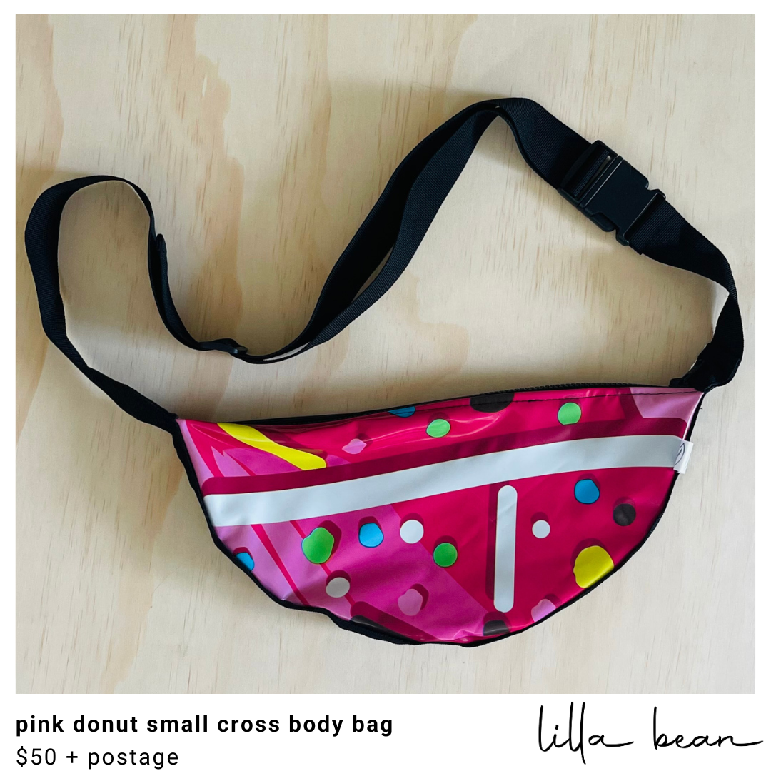 pink donut small cross body bag
