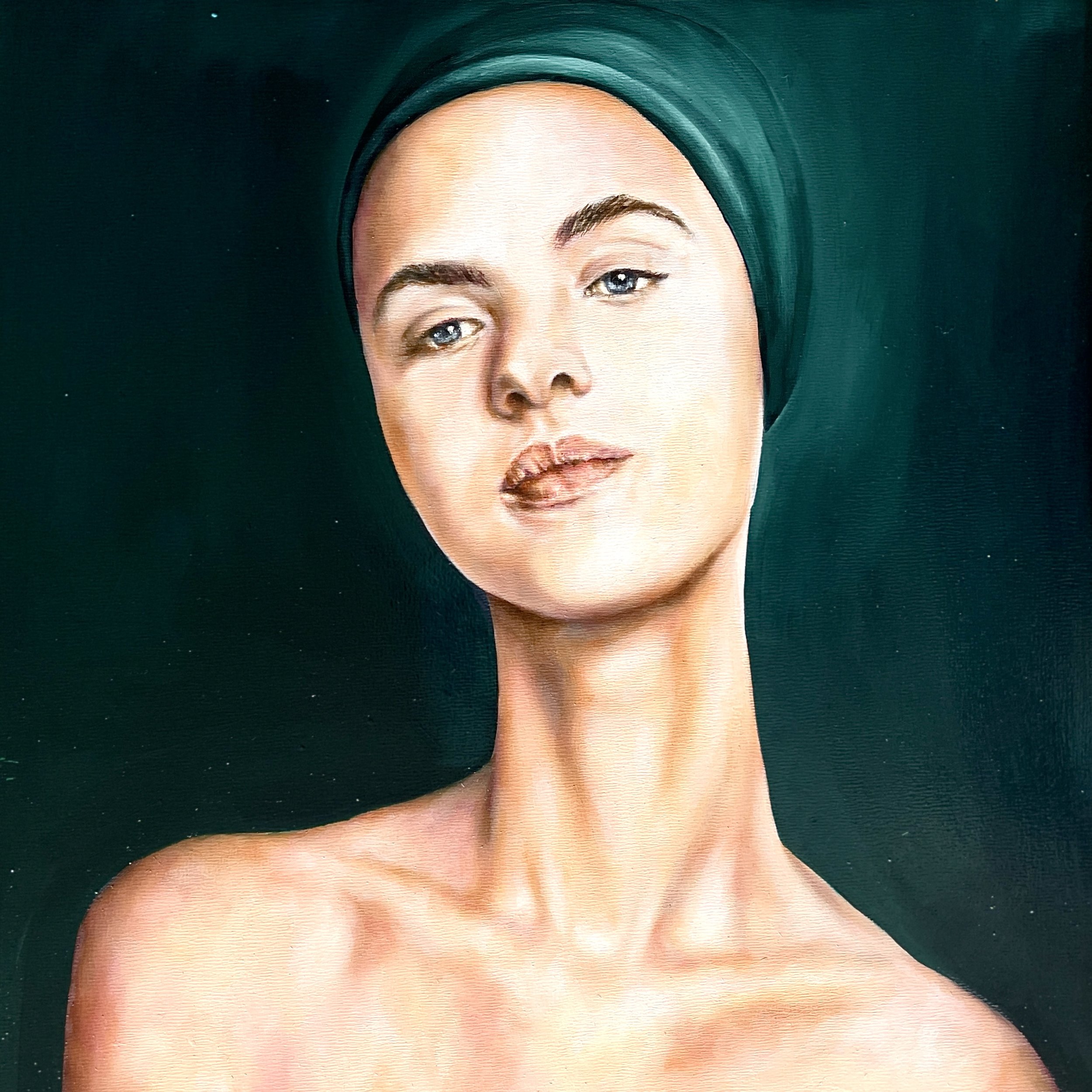 Dina Doyle L' Eau Verte Oil on wood 12" x 12" x 1" $800
