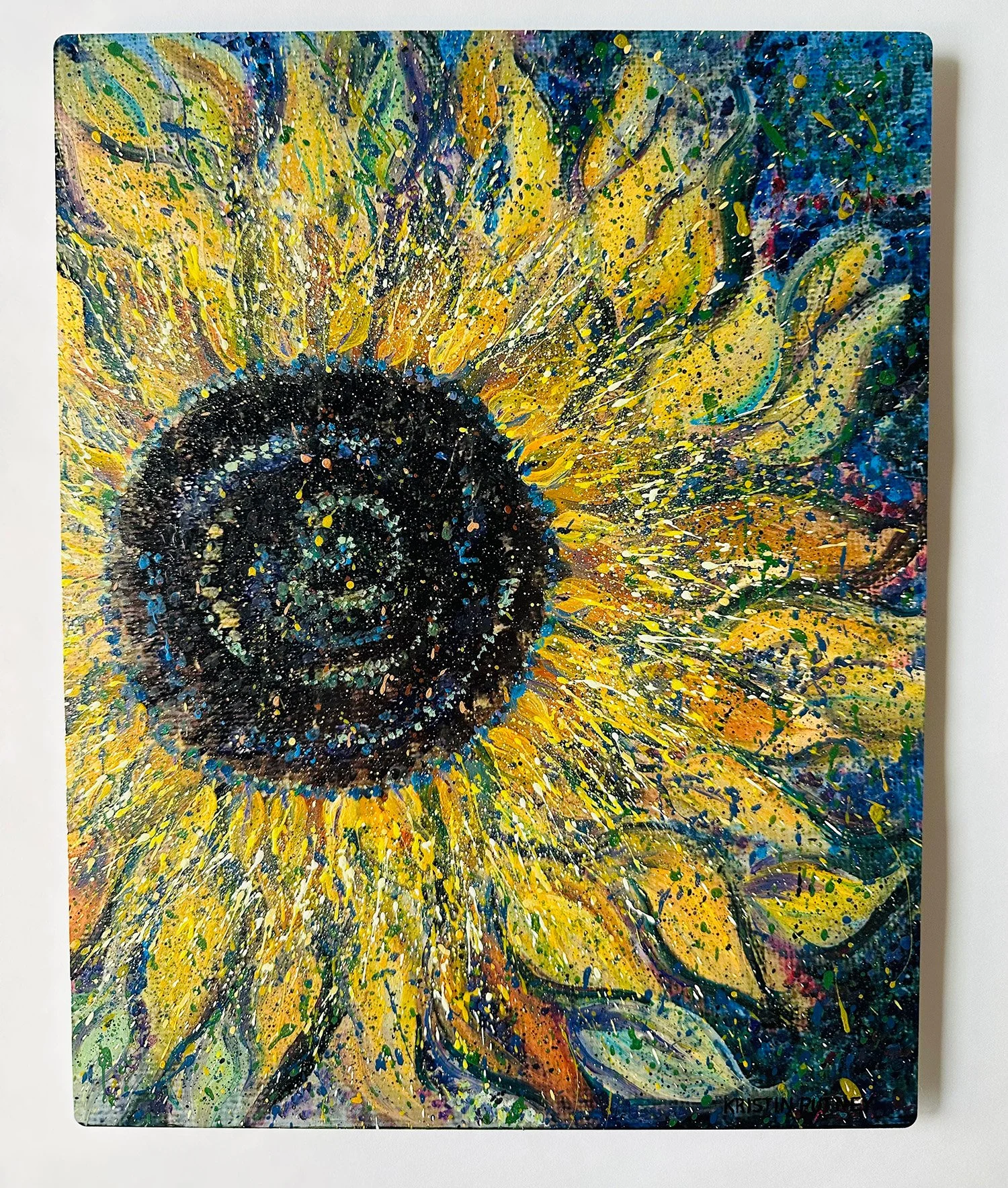 Solar Burst, 11" x 14", acrylic on metal