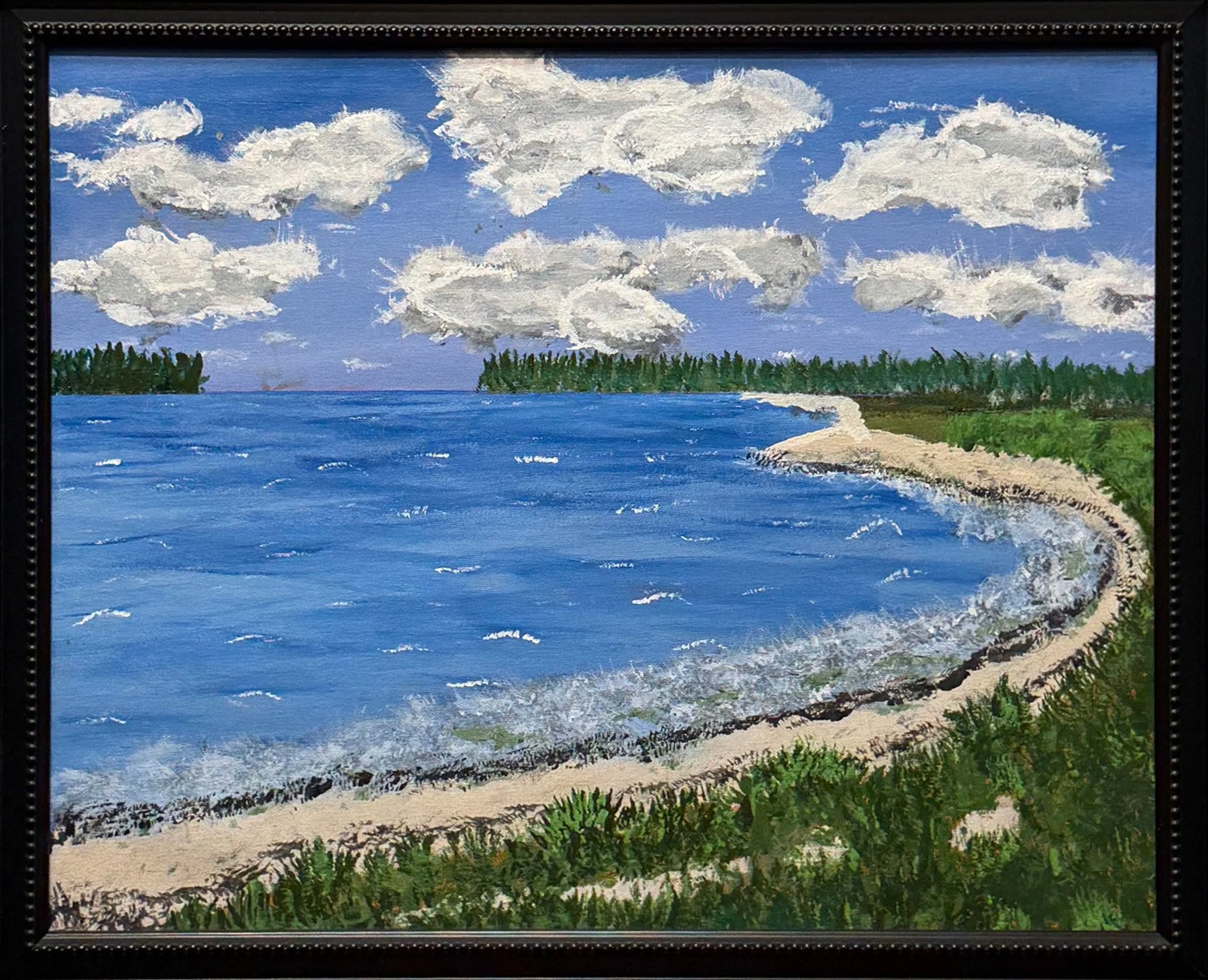 Padanaram Beach, 19.500" x 23.500" X 1.250", acrylic