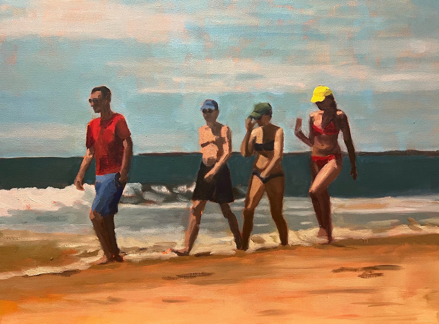 Beach Walk, 18" x 24", oil