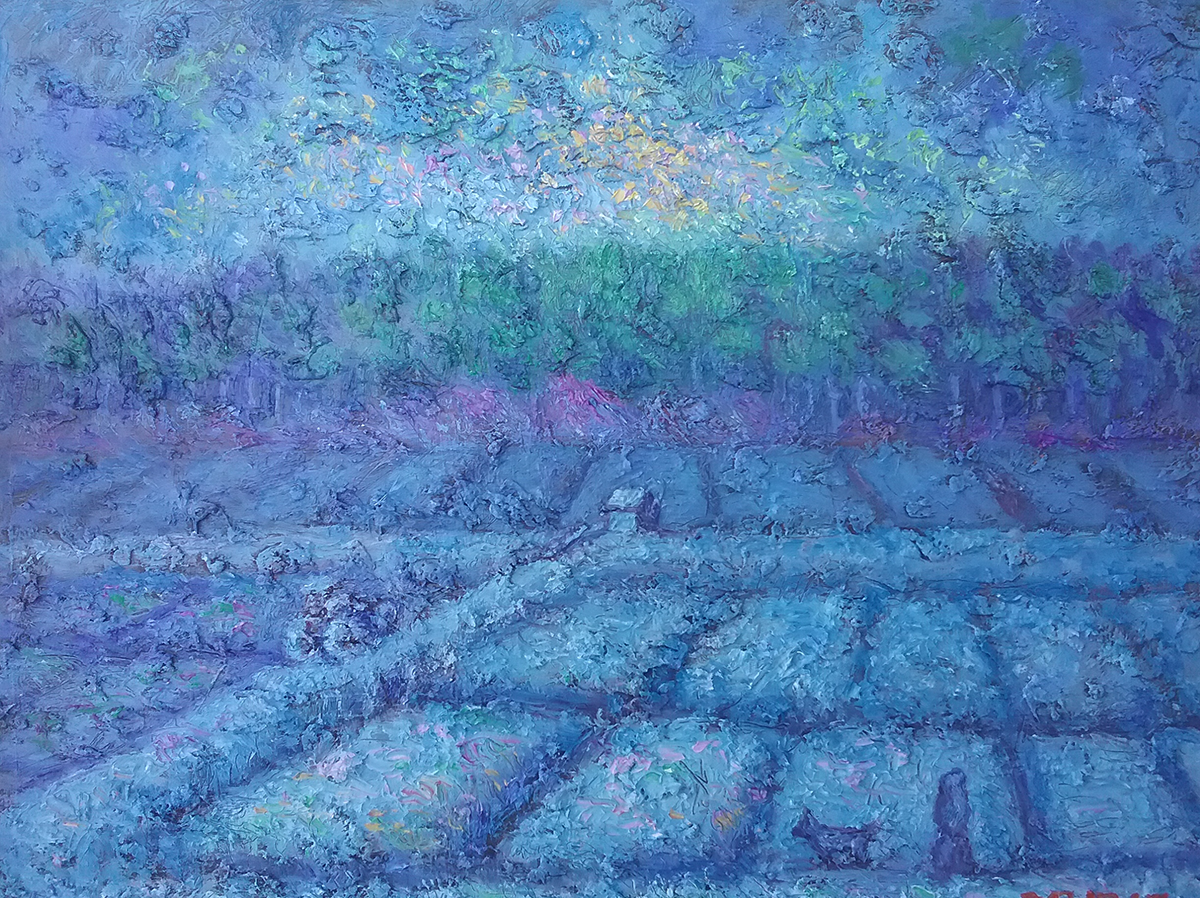 The Blue Bog, 16" X 20", oil on wood
