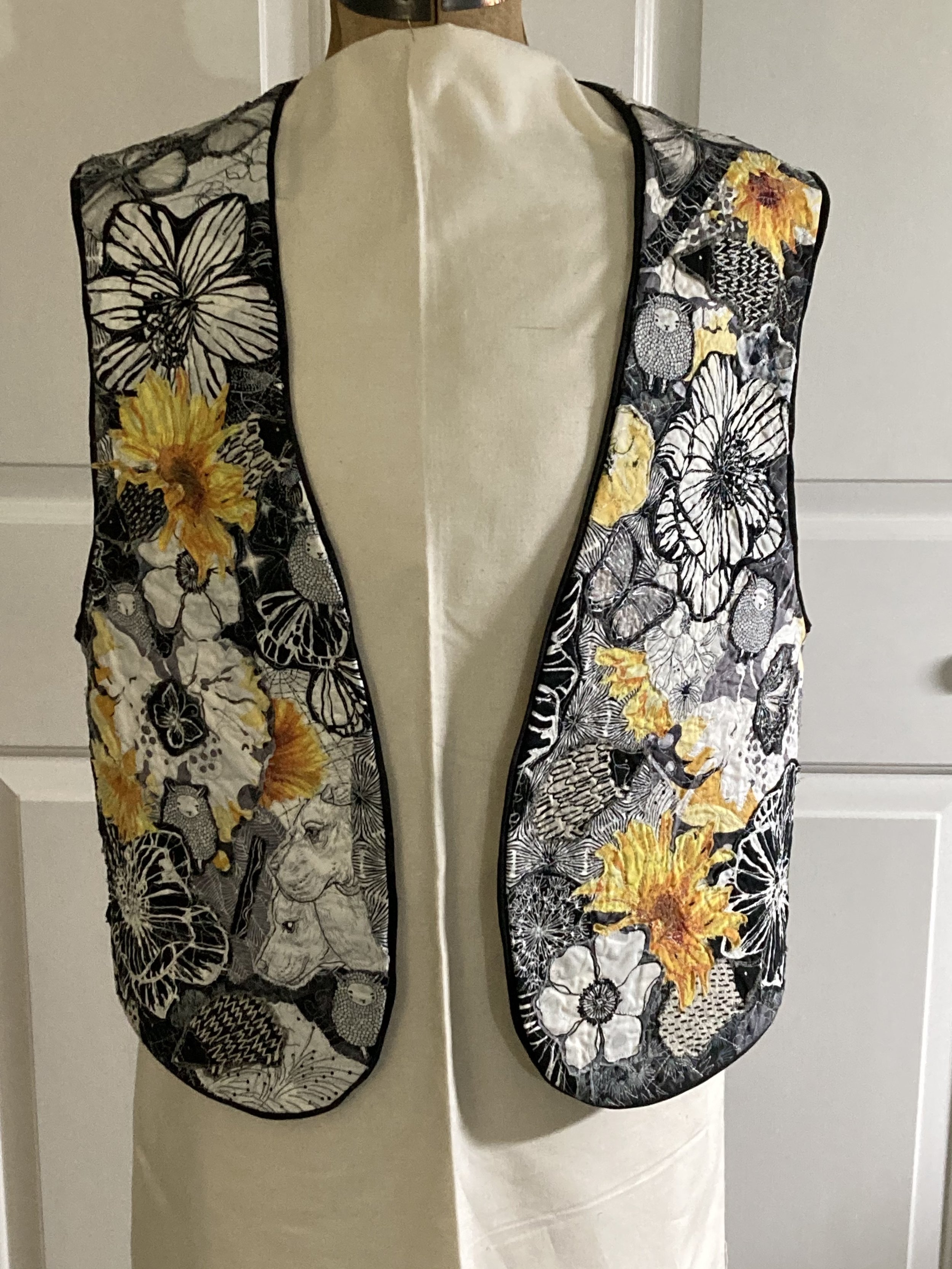 Deborah Allard Summer Solstice Fabric Collage 18" x 18" $750