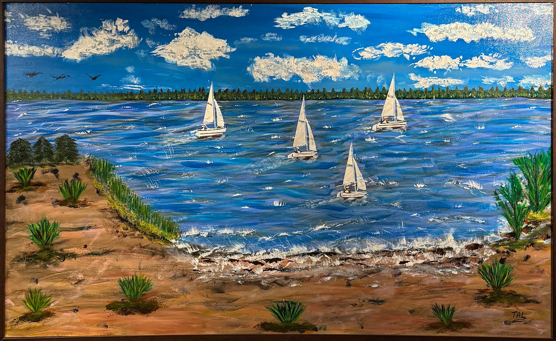Sail Time, 31.375" x 49.625" x 1.750", acrylic