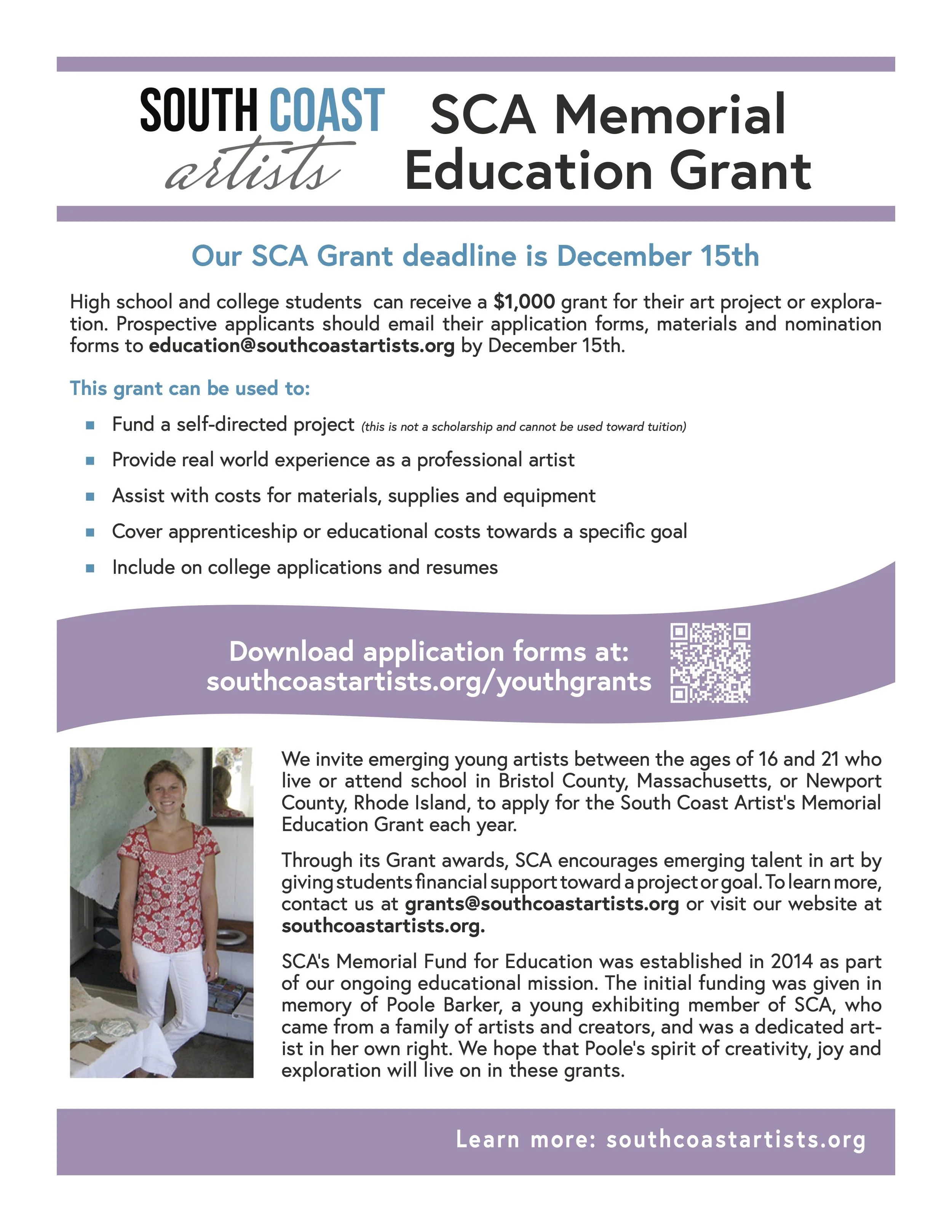 Donate to Memorial Education Fund — South Coast Artists