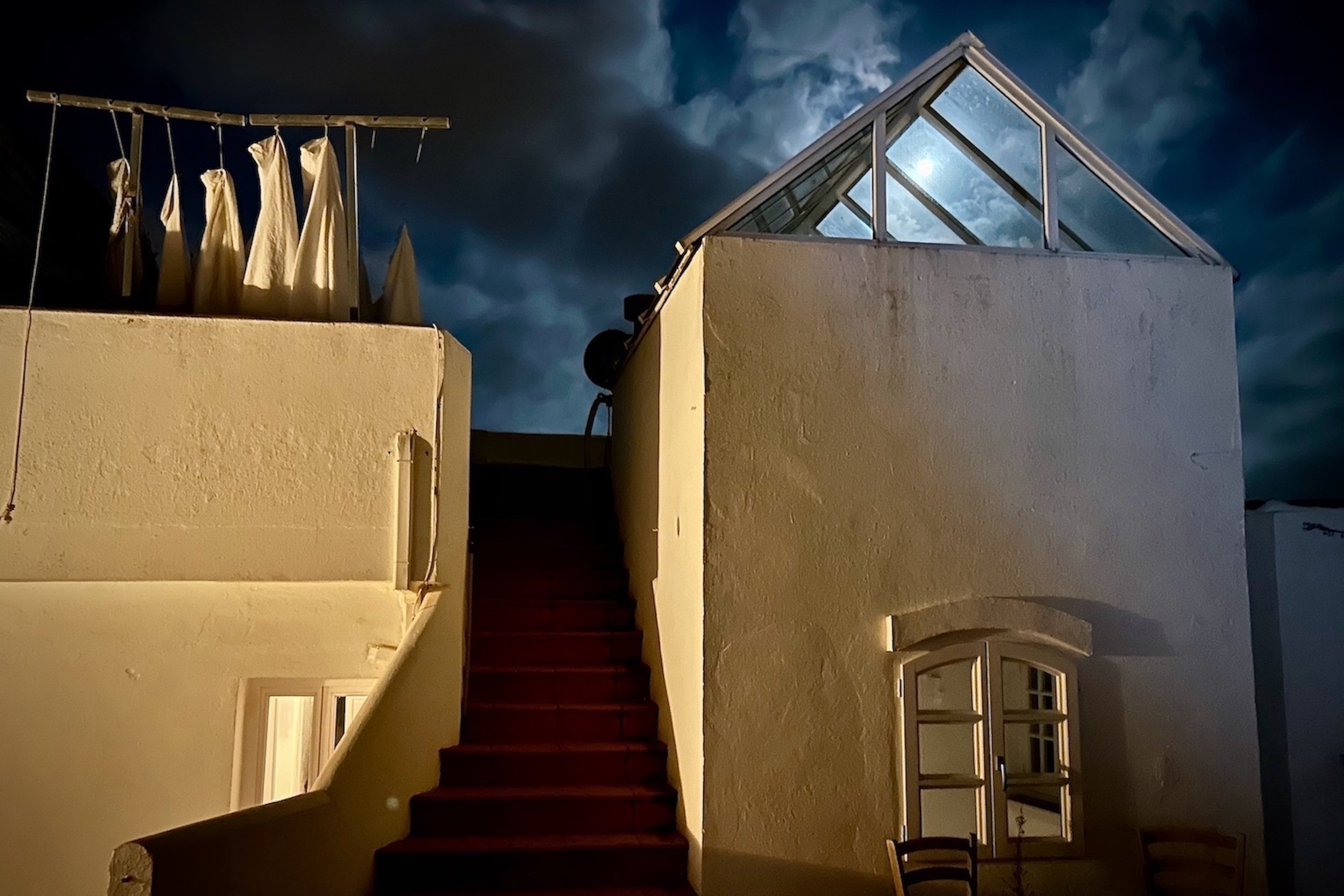  Charles Eastman   
 Illuminated Night, Tarifa, Spain   
10" x 15" 
Color Photography on Archival Paper Before humans harnessed fire, they relied on the moon and stars to illuminate the night. Once they learned to control fire, they began to shape th