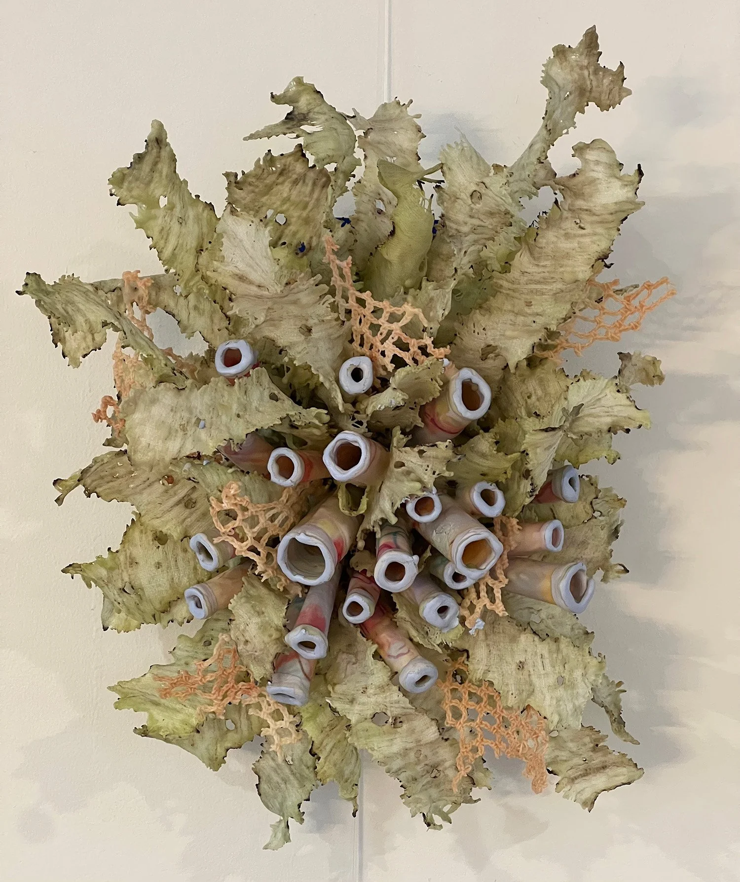 Emergence, 14" x 11", encaustic and fabric