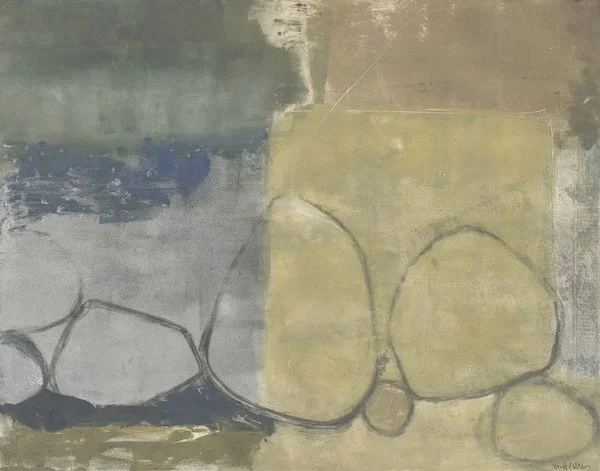 Yellow Wall, 27" x 32" framed, mixed media monotype