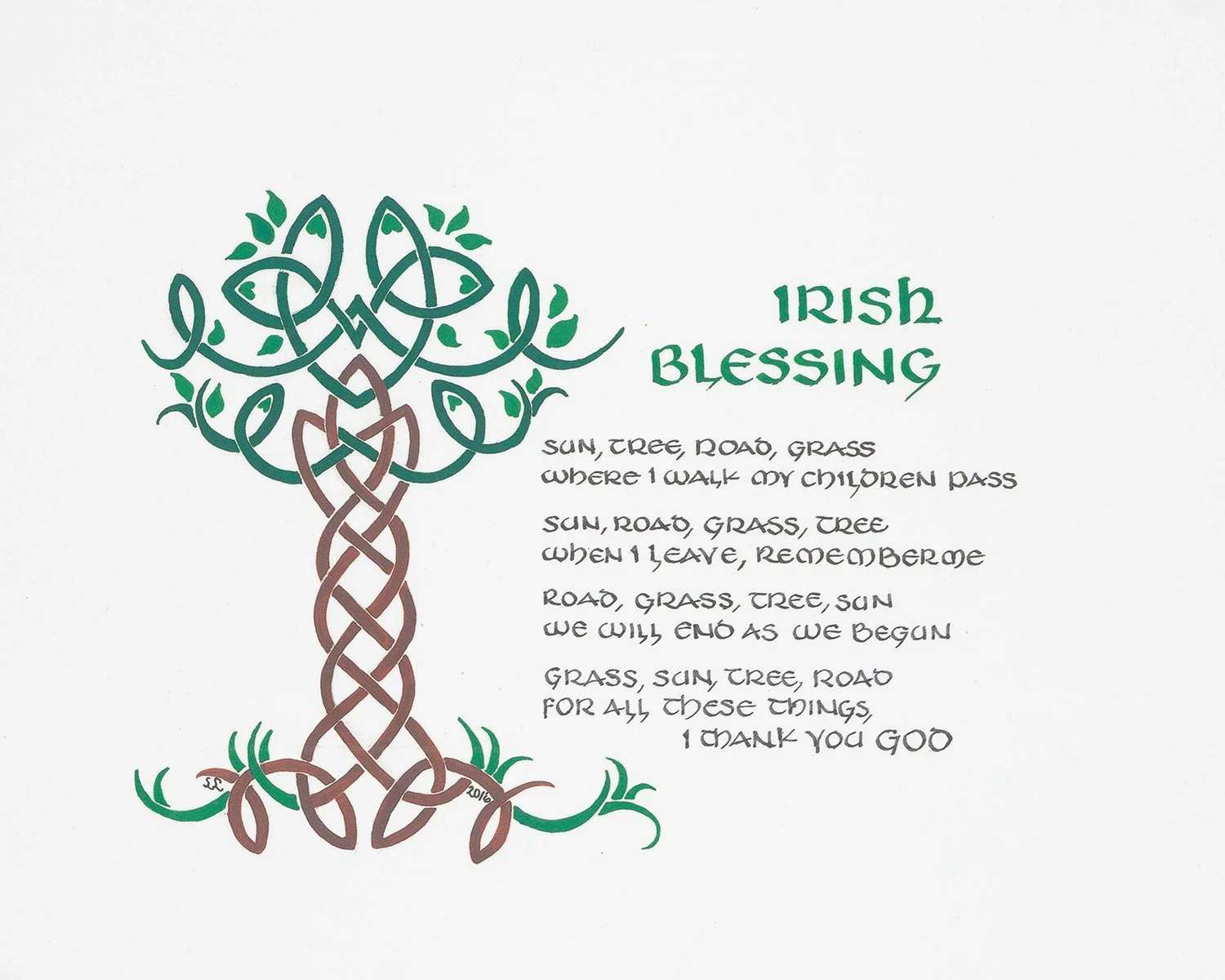 Irish Blessing, 8" x 10", gouache
