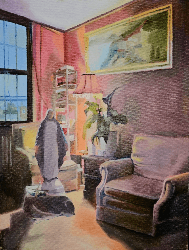 The Living Room at St. Joe's, 16" x 20", oil paint