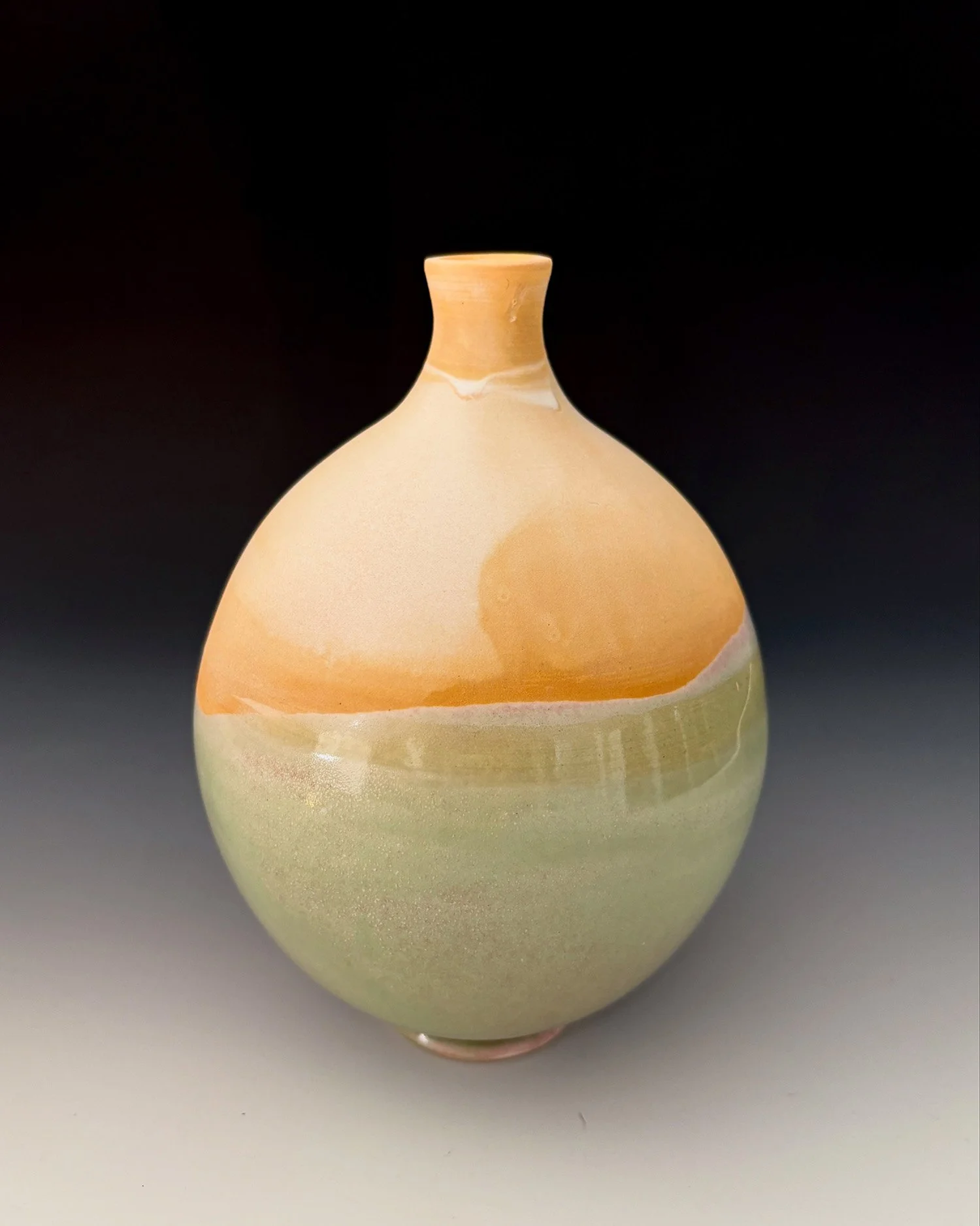 Beachy Vessel, 8" x 6" x 6", clay and glaze