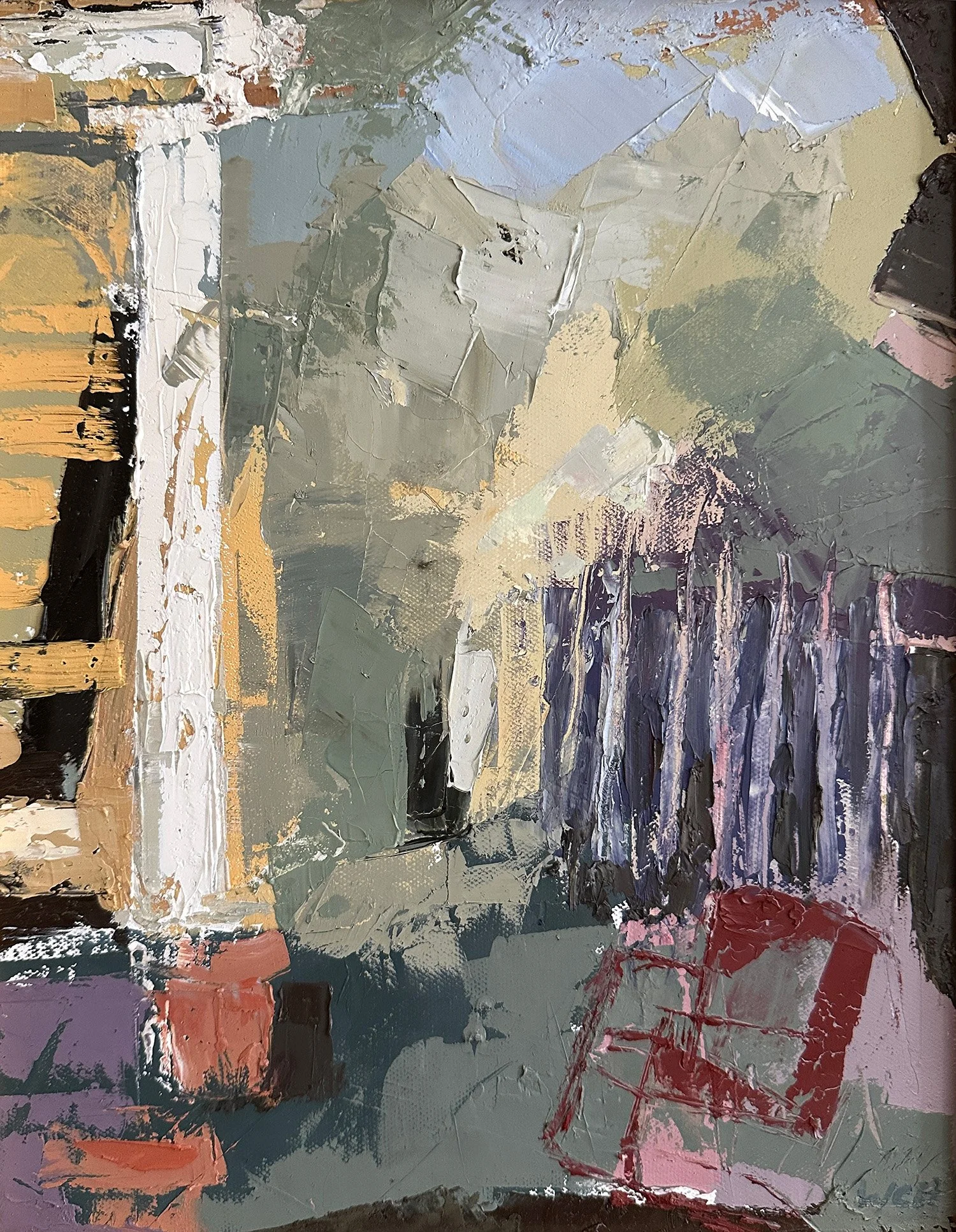 The Red Chair, 12" x 16", oil