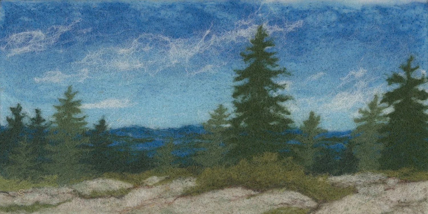 A Grand Prospect, 12" x 16", felted wool