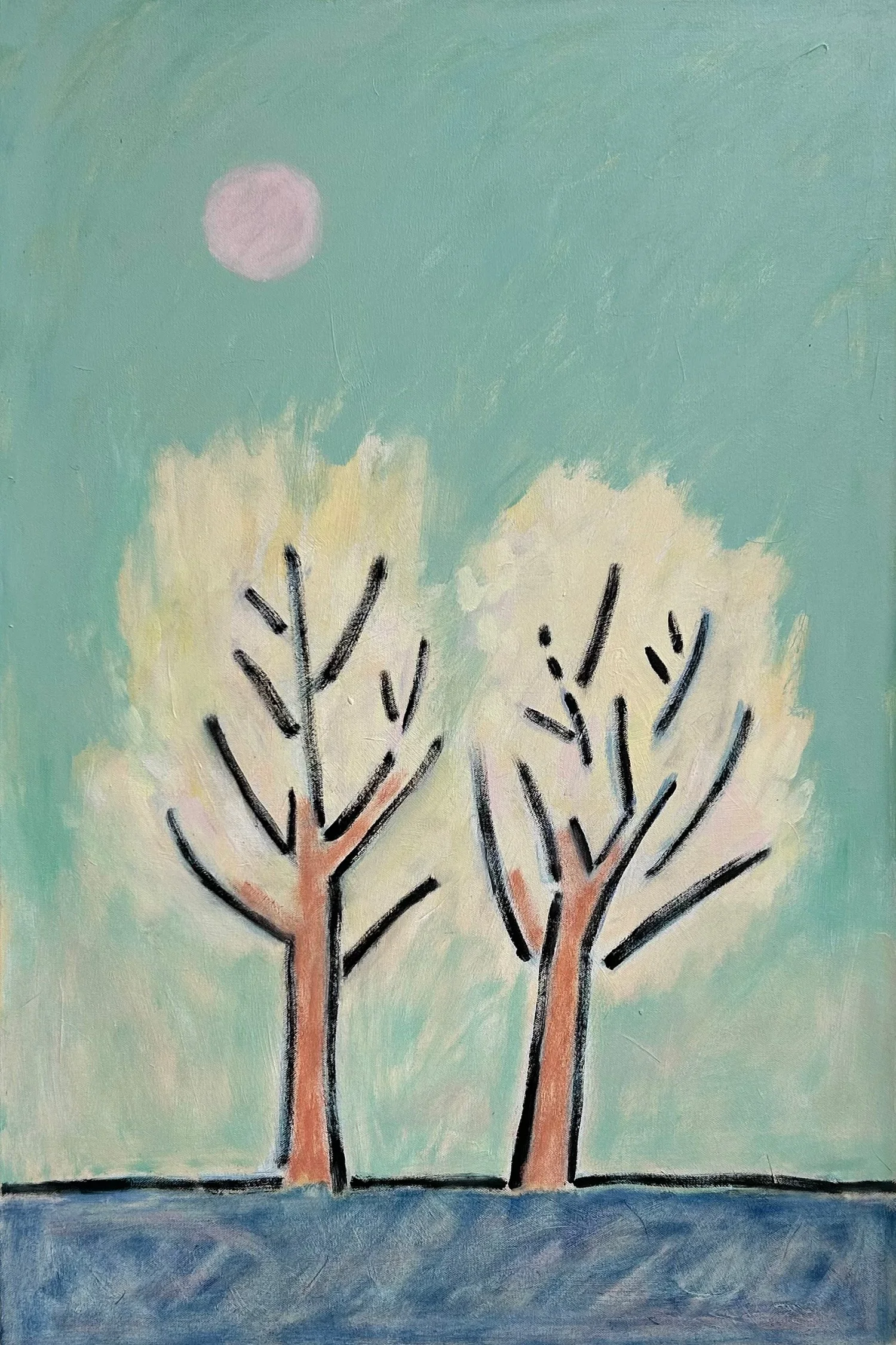 Strawberry Moon, 36"x 24", oil