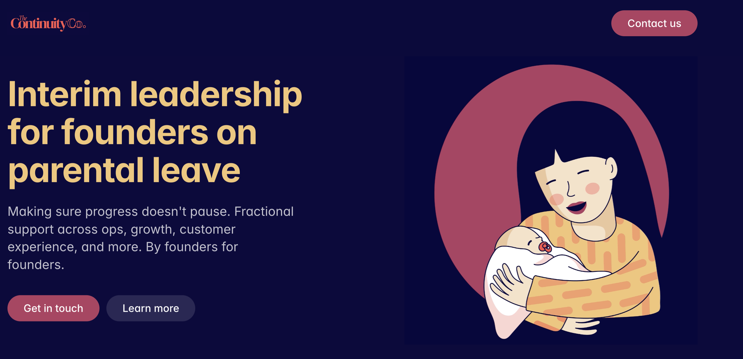 Shameless Plug: Continuity Co is doing great work helping founders, especially expecting moms, be able to balance running their businesses and having a family.