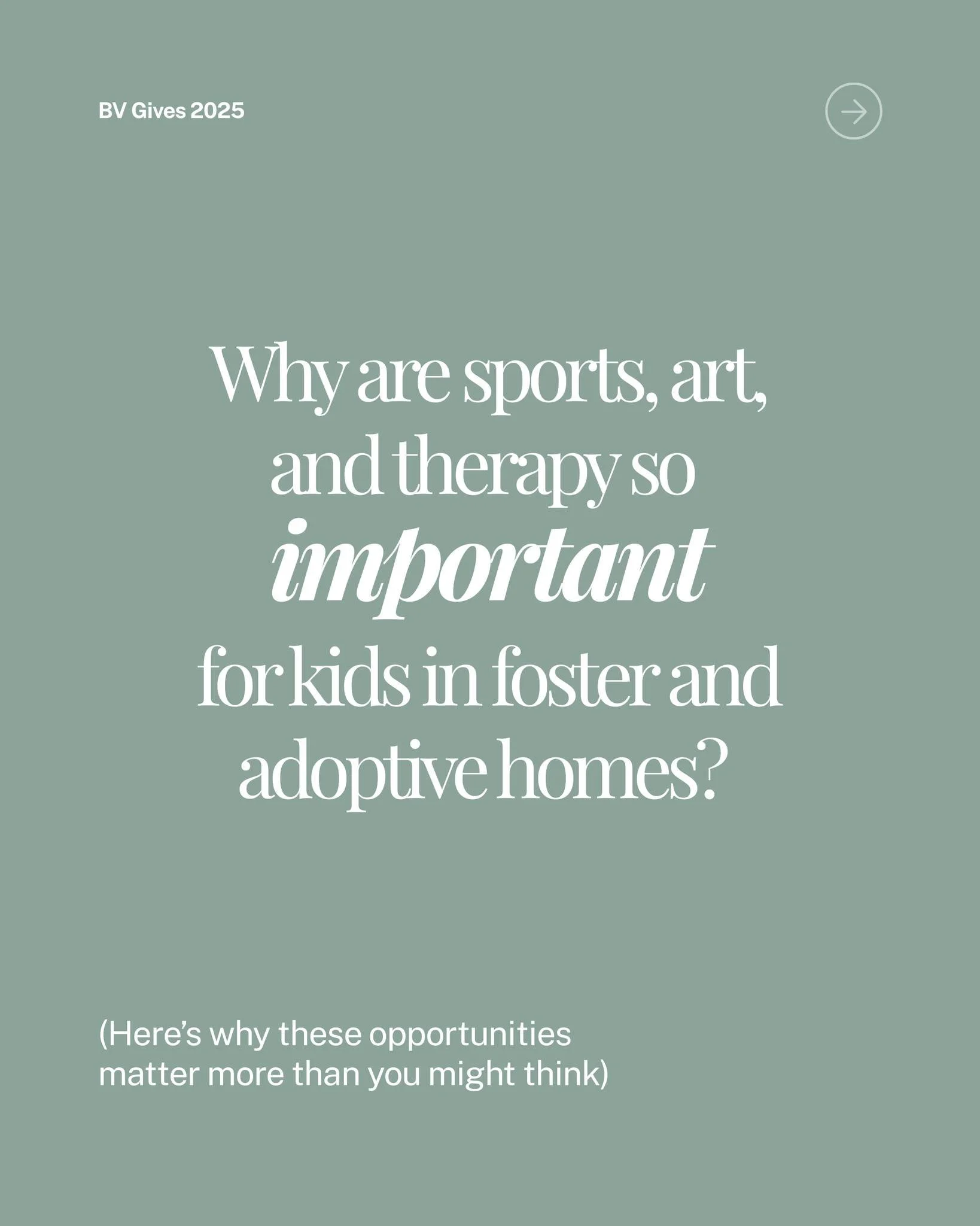 Sports, art, music, and therapy aren&rsquo;t just fun. They&rsquo;re powerful tools that help kids heal, grow, and thrive.

For children in foster, adoptive, and kinship families, these experiences build confidence, connection, and resilience.

This 