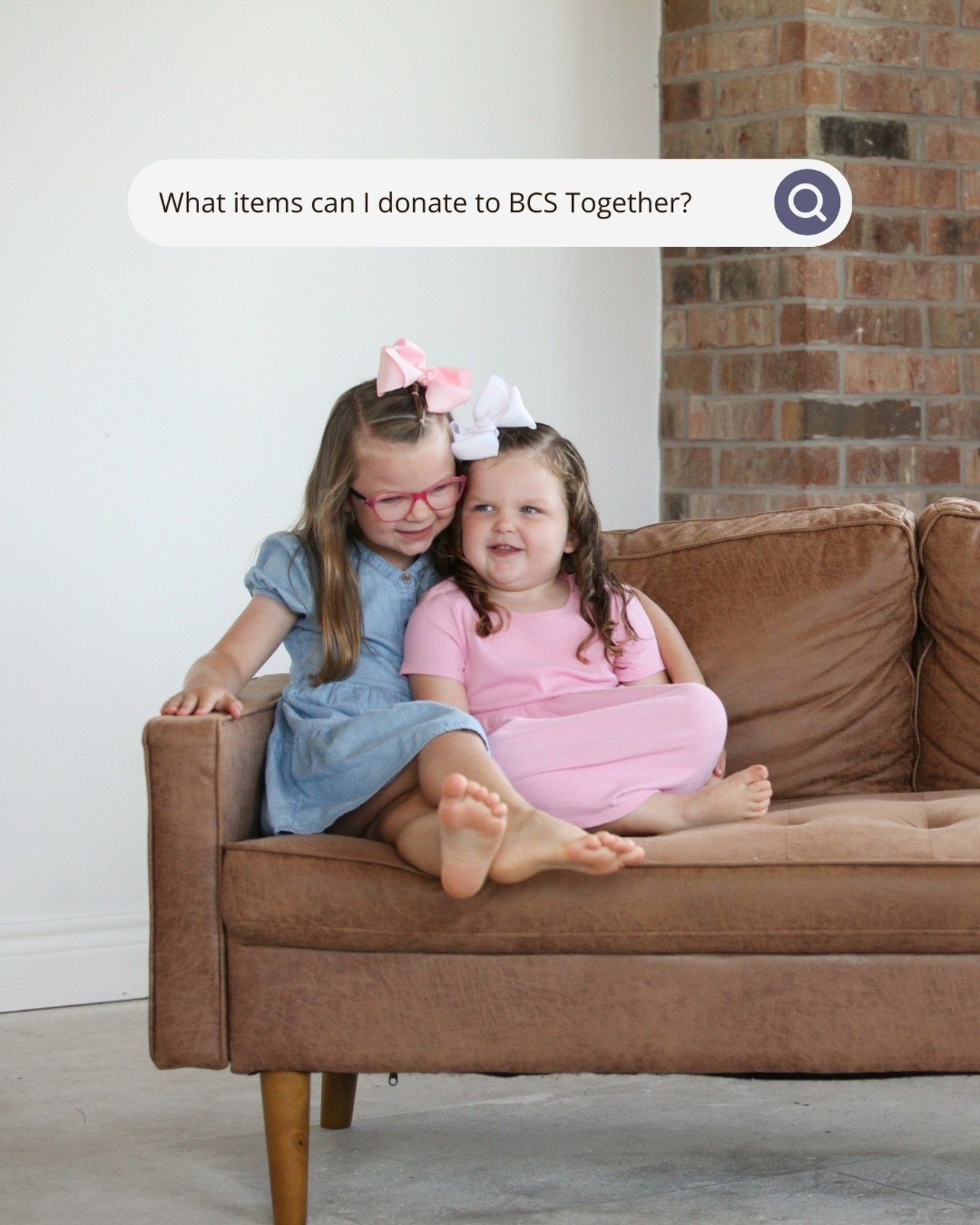 To best serve foster, adoptive, and kinship families with excellence, here is a list of items we can and cannot accept:

✅ We Accept (New or Gently Used)

&bull; Children&rsquo;s clothing (Premie to Youth XL)
&bull; New underwear &amp; socks
&bull; D