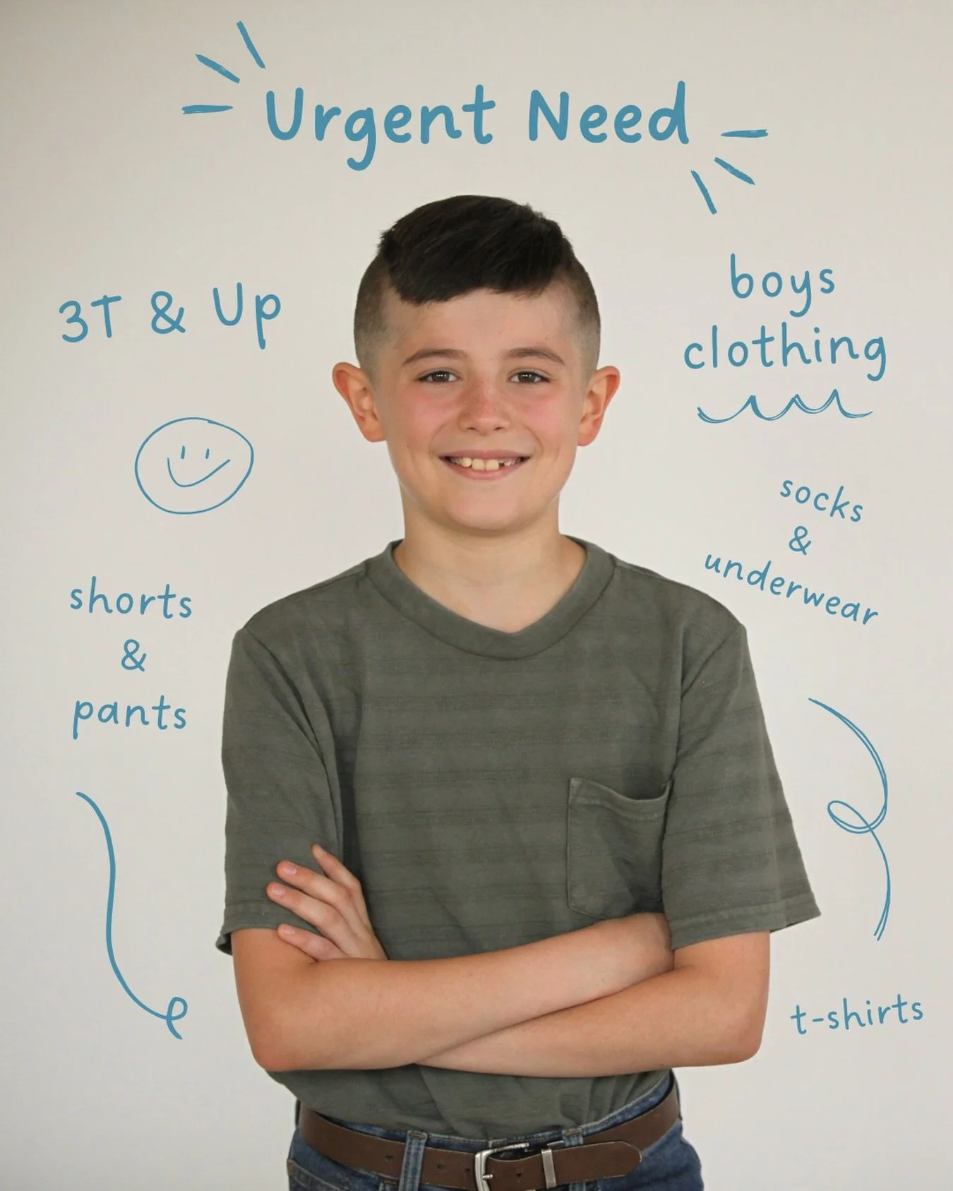 Urgent Need: Boys Summer Clothing (Sizes 3T-14/16) ☀️

Got summer clothes your kids have outgrown? Donate them to The Closet! We&rsquo;re collecting new and gently used boys&rsquo; clothing for children in foster, adoptive, kinship, and CPS-referred 