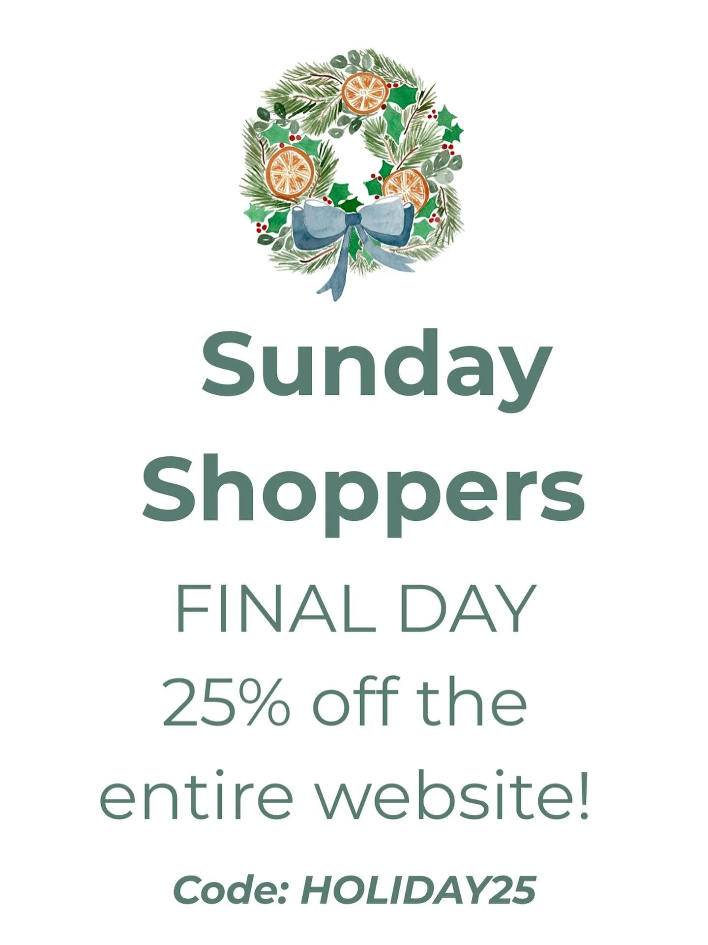 It is the final day to shop our sale! 

25% off the entire website! 🥂🤍