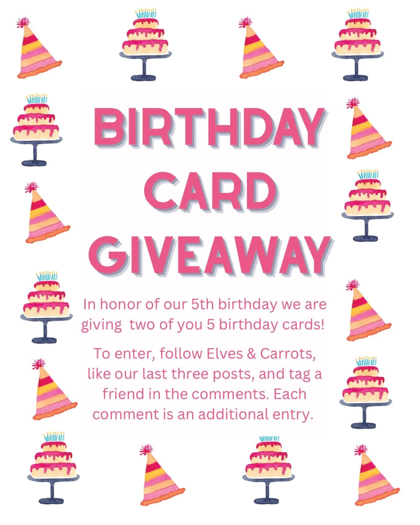 We are almost 5 🌟

To celebrate, we are giving away birthday cards! We will announce the winners on Saturday, March 14!