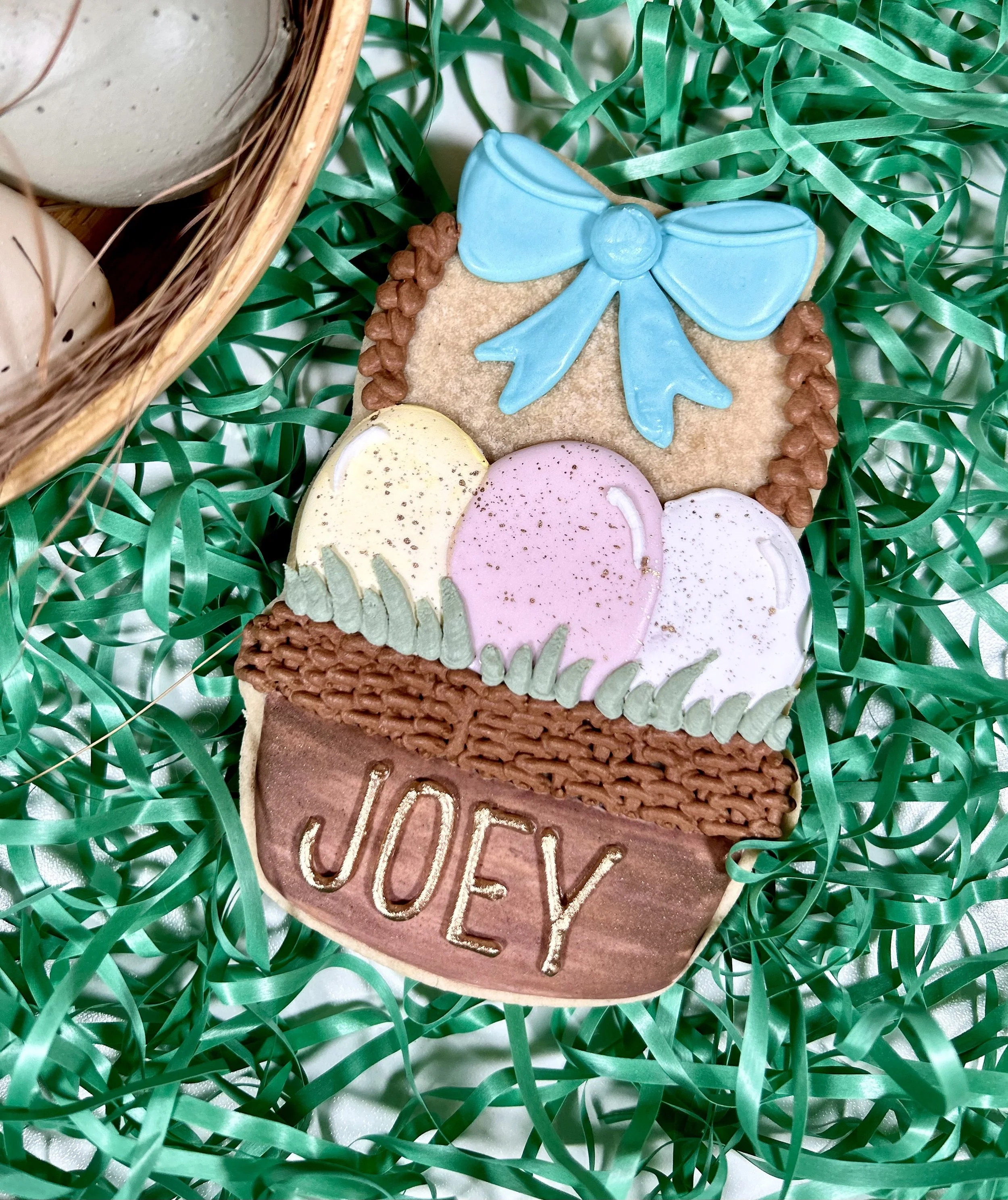 Egg Basket Name Cookie