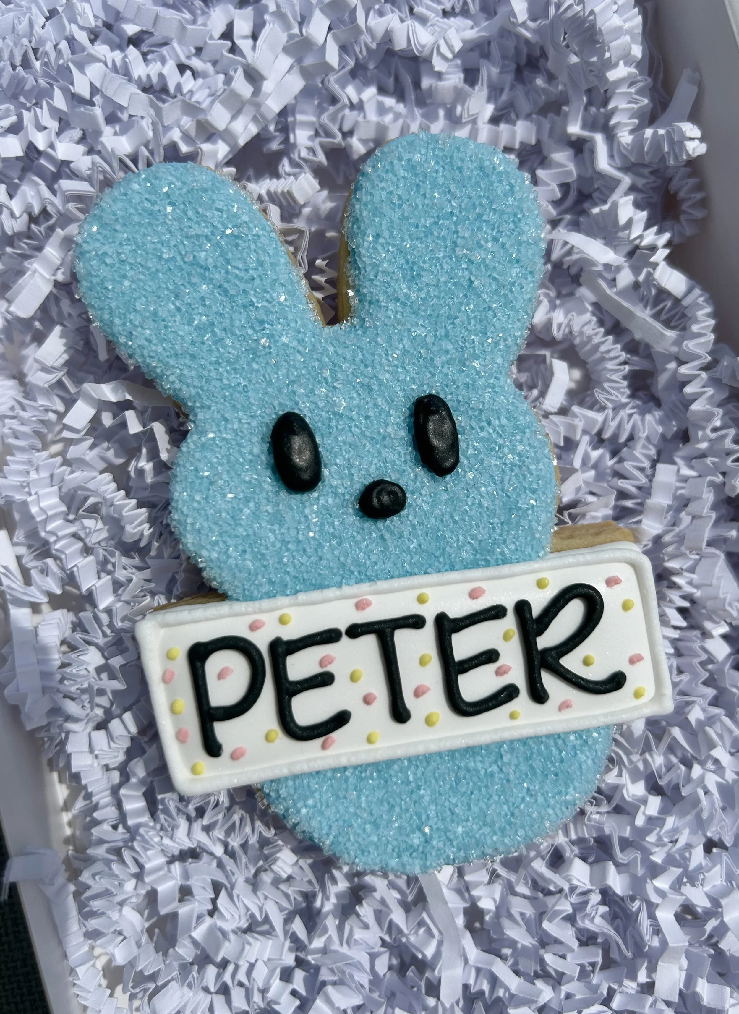 Bunny Peep Name Cookie