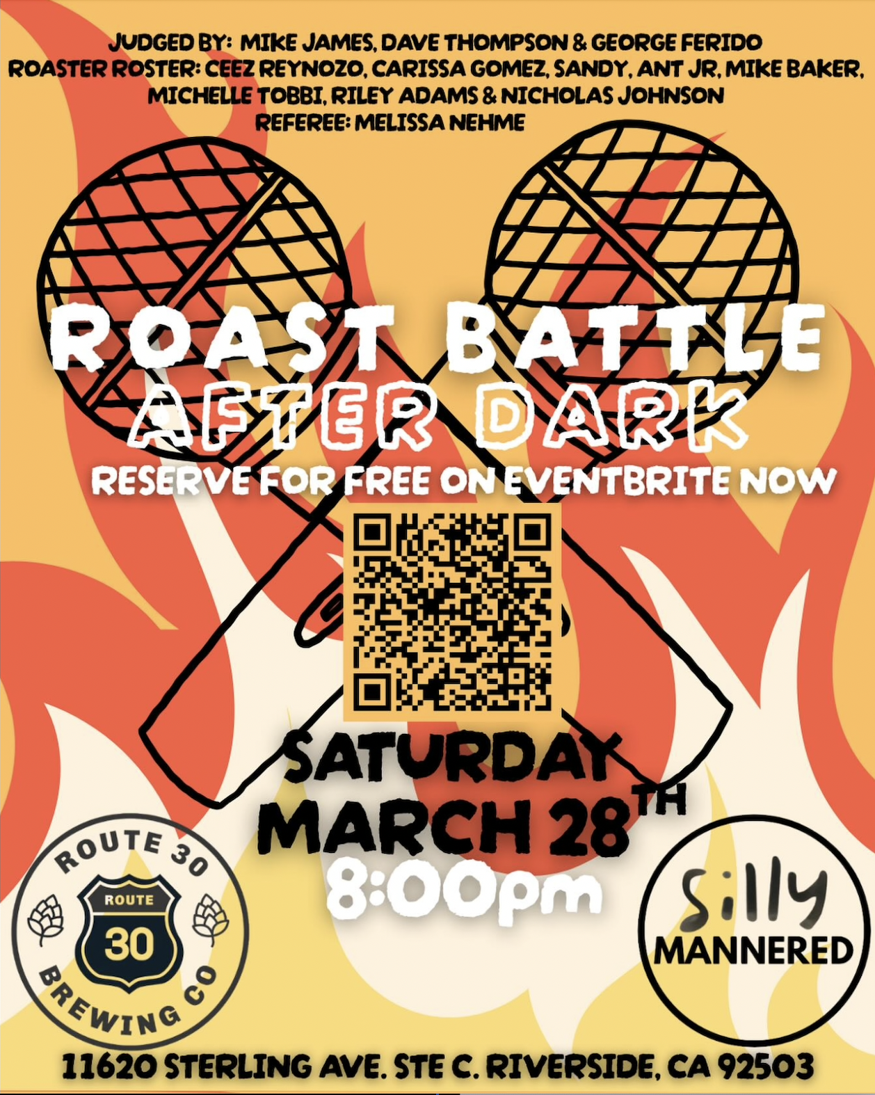 Free comedy show in Riverside on March 28. Follow the link to reserve your spot.