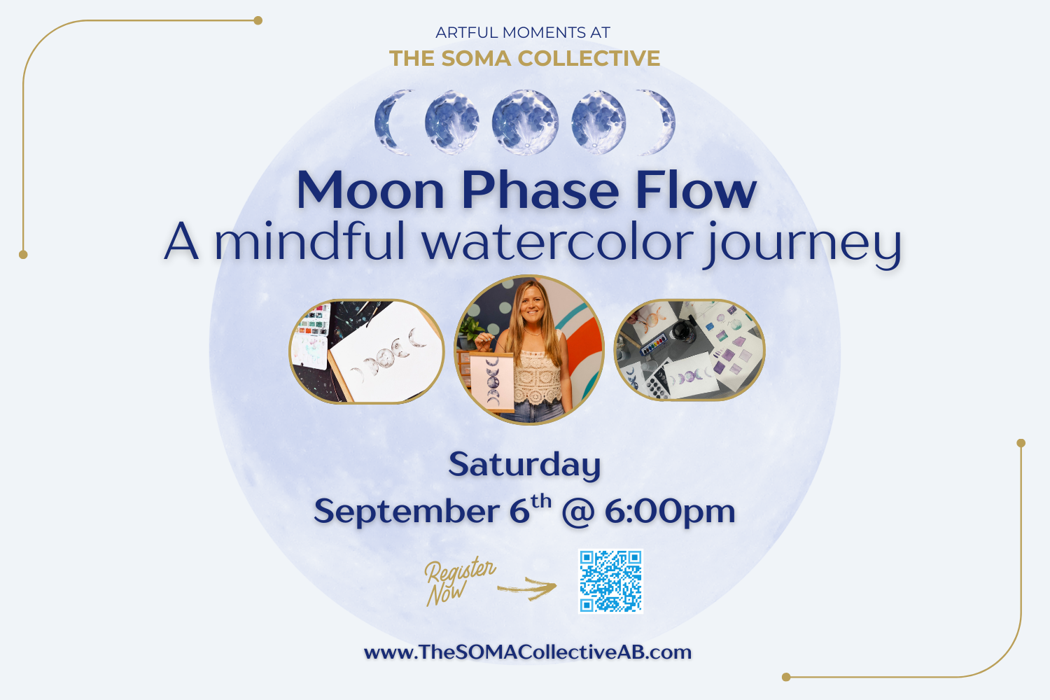Creative Moments ~ Moon Phase Flow ~ A Mindful Watercolor journey.