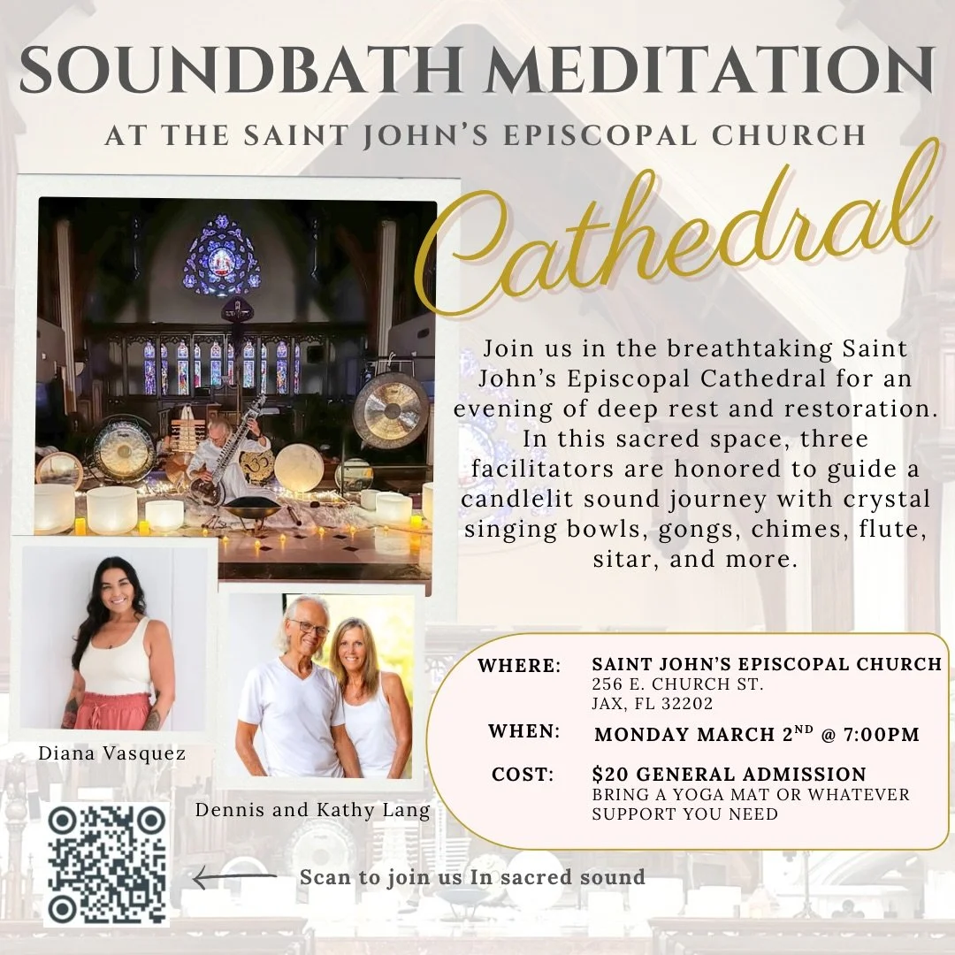 There are soundbaths&hellip;
and then there are Cathedral soundbaths. ✨⛪️

Join us inside Saint John&rsquo;s Episcopal Church for an evening of deep rest beneath stained glass and sacred arches. The natural acoustics of this historic space create a r
