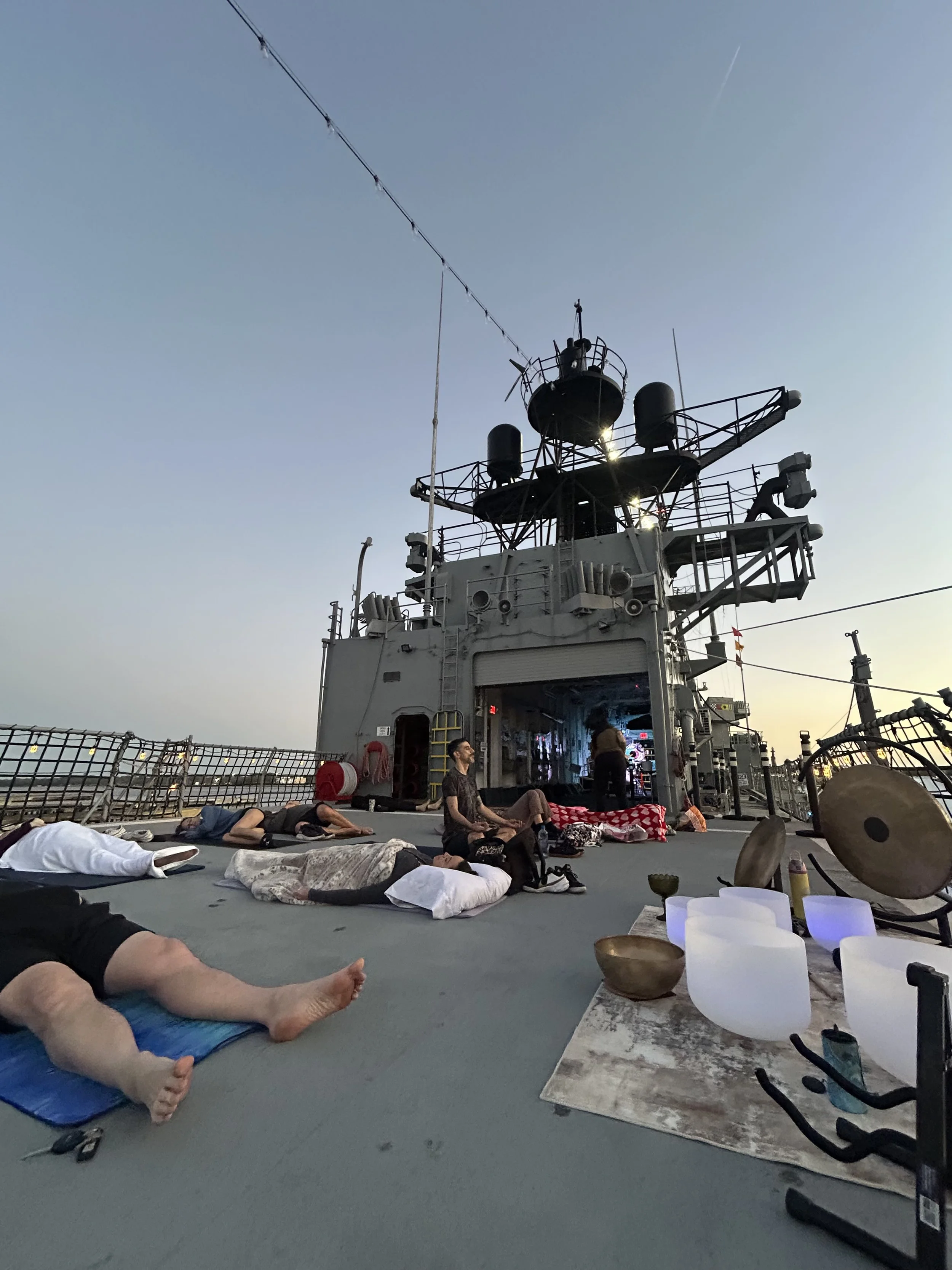 Yoga & Soundbath on the USS Orleck Flight Deck