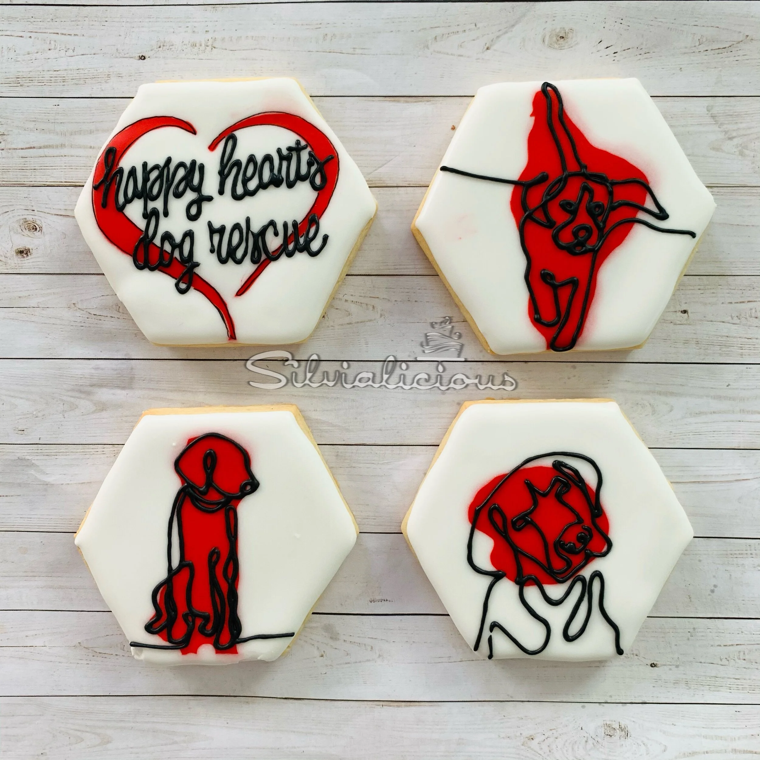 Happy Hearts Dog Rescue logo cookies
