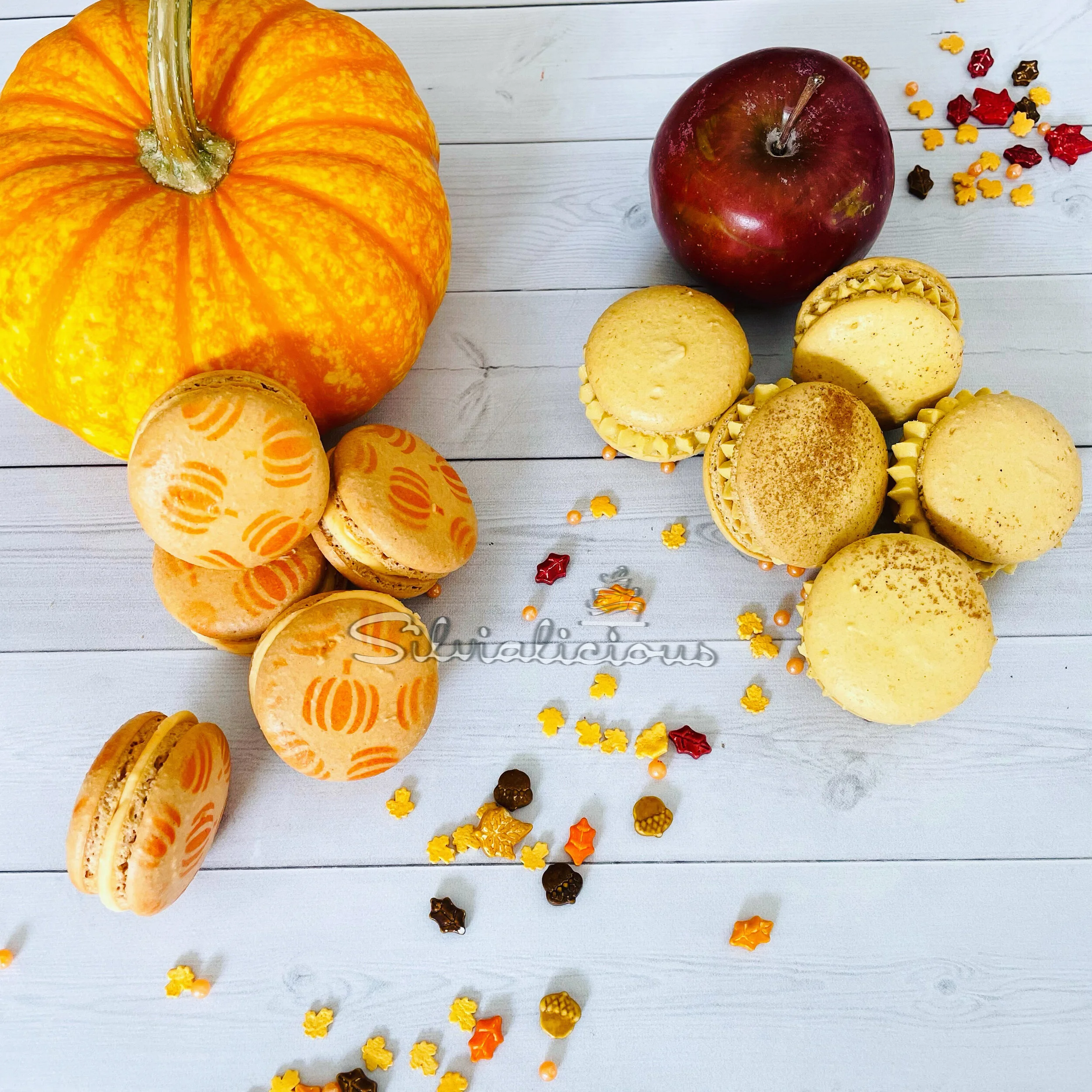 Apple Pie and Pumpkin Spice Macarons