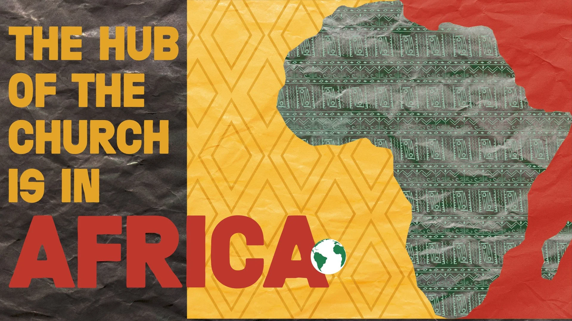 African Continent with paper texture.