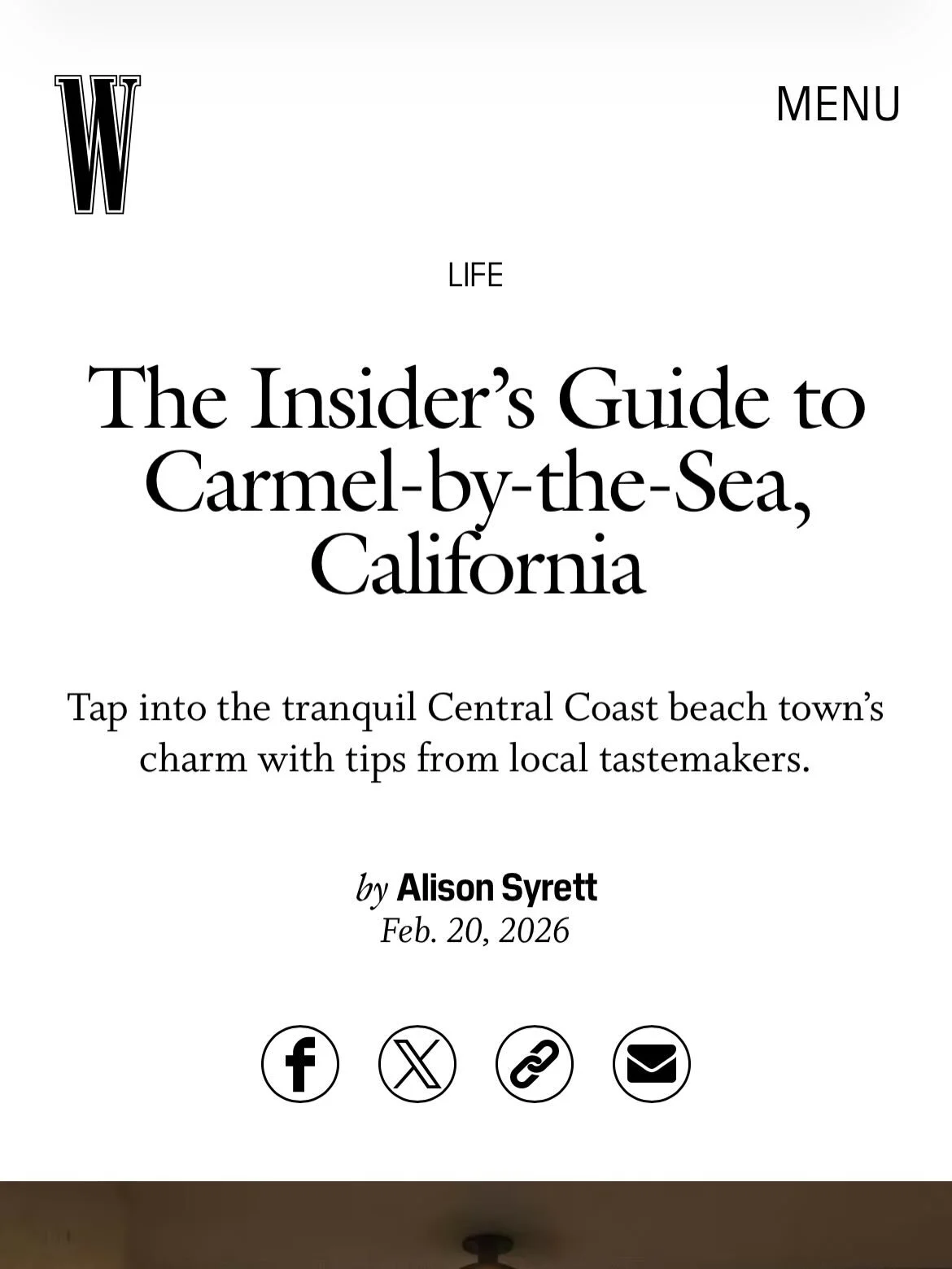 The real, cool mom&rsquo;s guide to Carmel-by-the-Sea in @wmag.  Don&rsquo;t forgot your Carmel lady coat, leave your @rachelcomey clogs at home, and understand that trees and dogs rank higher than you in this town. 

Thank you @alisonsyrettcleary fo