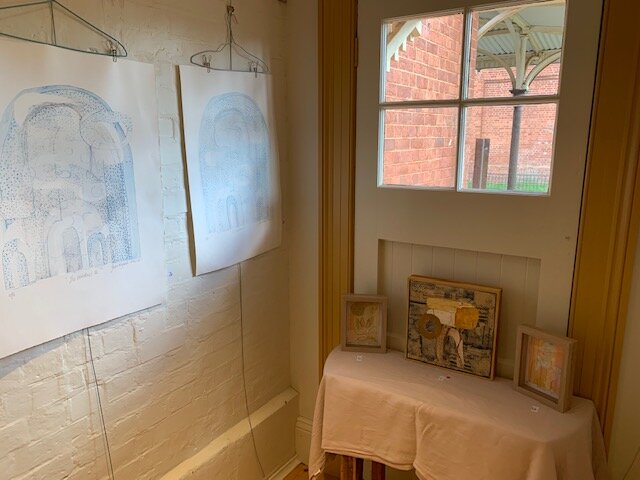 Prints on display at an exhibition this year.