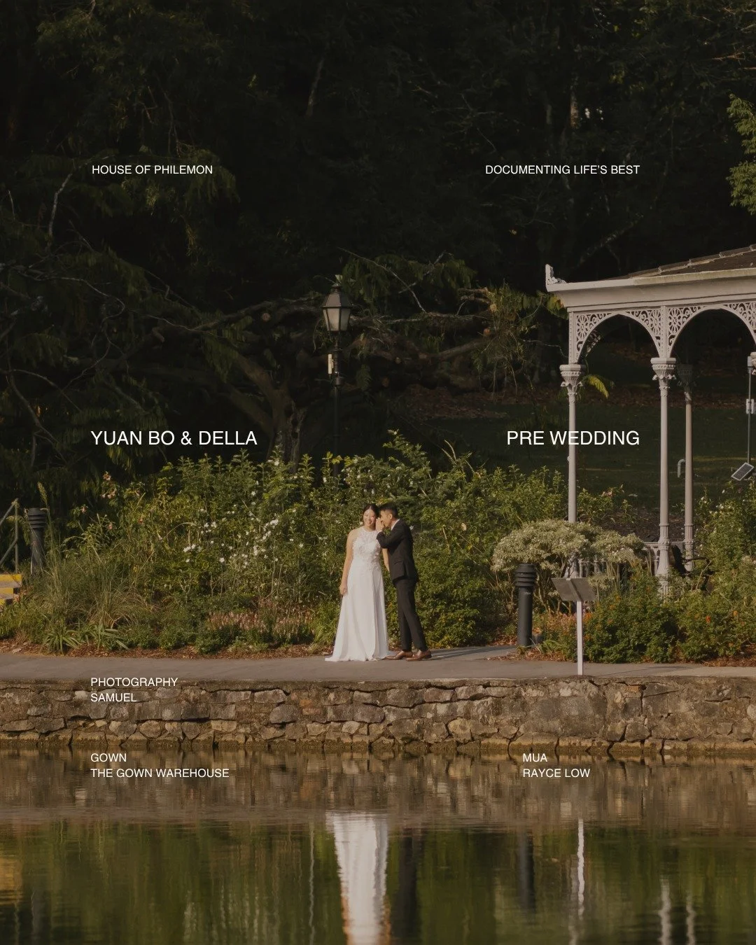 warm light, unhurried laughter, and a little room to wander.

yuan bo and della, somewhere between the stillness of the garden and the last glow of the day.

nothing forced, just the two of them settling into the moment together.

gowns: @thegownware