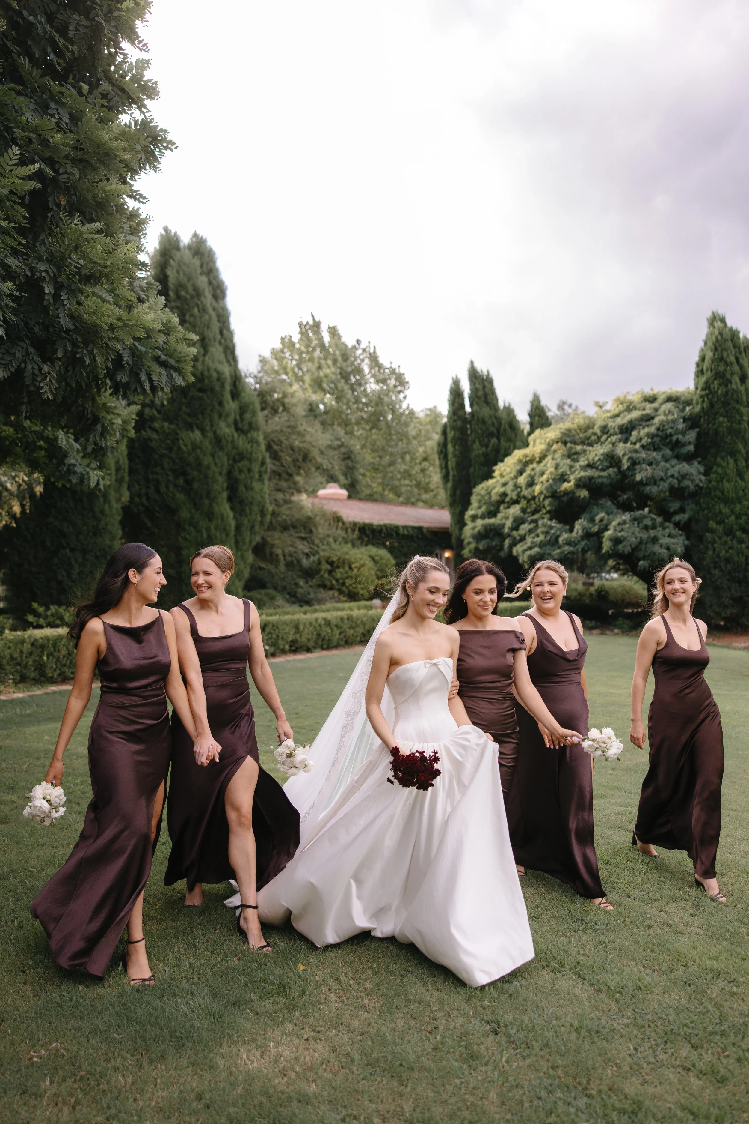 Redleaf Wollombi Hunter Valley Wedding. Bride and Bridal Party Hairstyling by Adam Harant. Soft glam hair, upstyles, french twist, textured waves