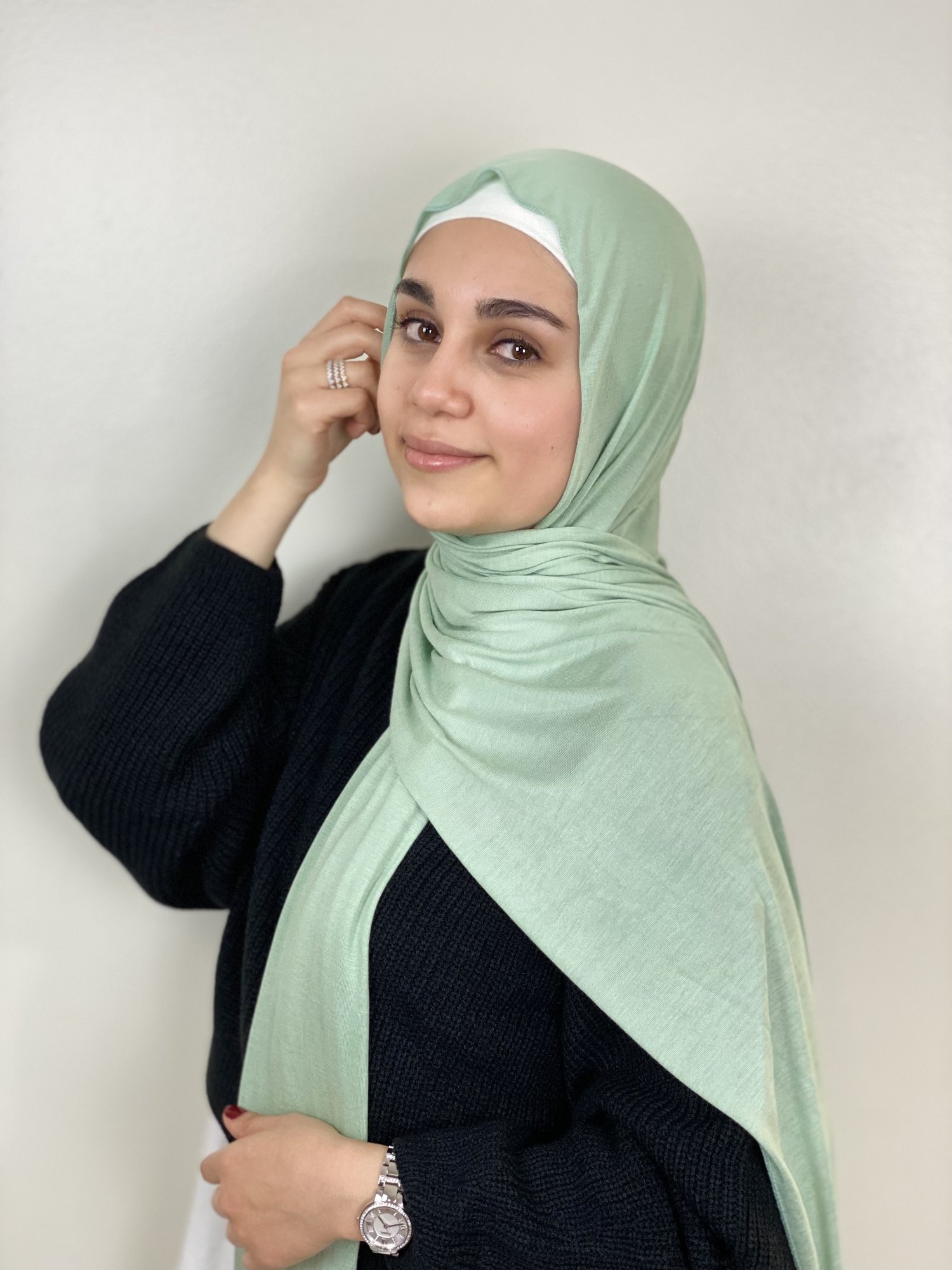 Premium Jersey Hijab Mint Green — LE NOUR HIJAB