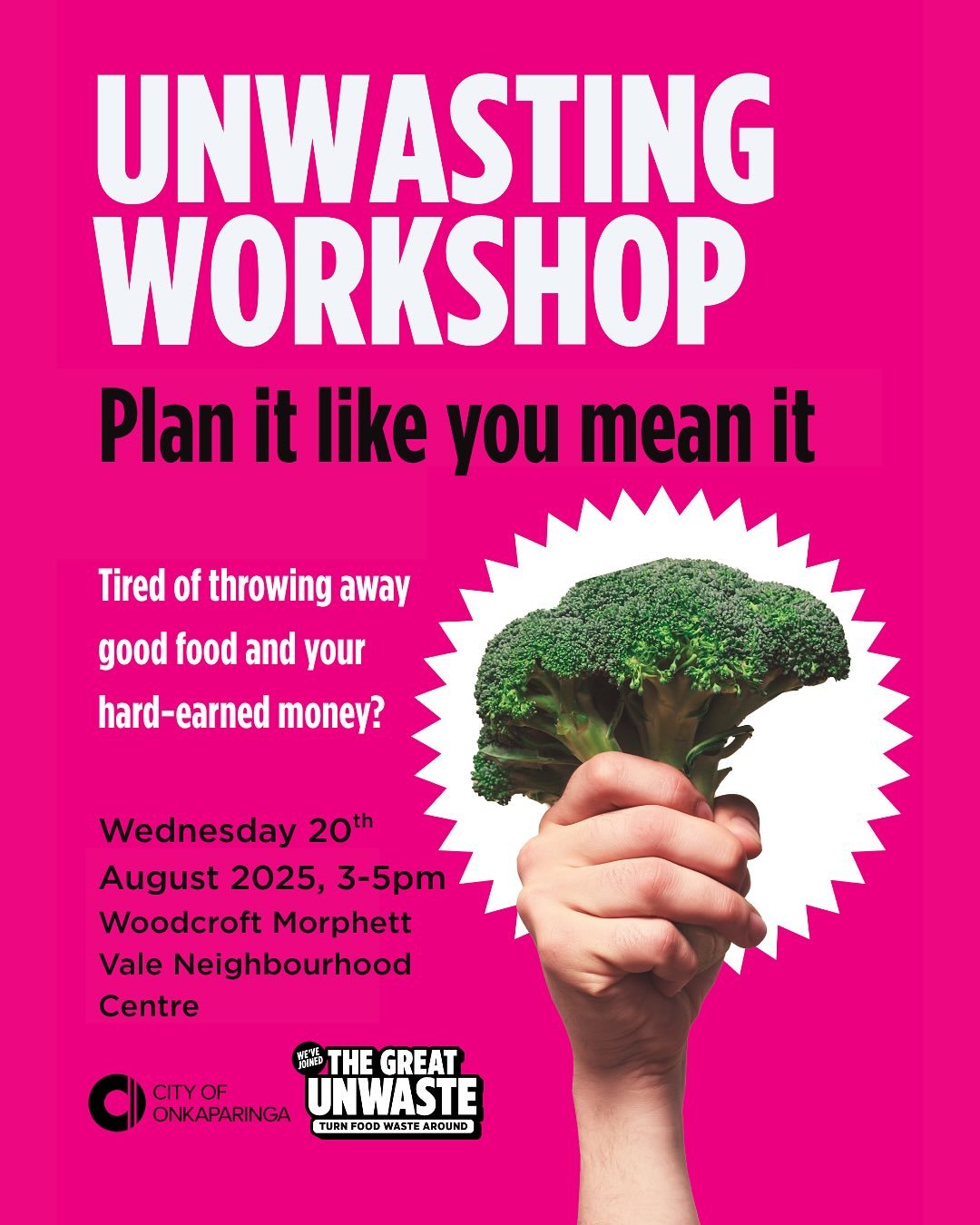 Tired of throwing away good food&mdash;and your hard-earned money?

I&rsquo;m thrilled to be hosting a series of FREE, fun and interactive workshops with @cityofonkaparinga where you&rsquo;ll learn how to plan flexible meals, shop with confidence, 