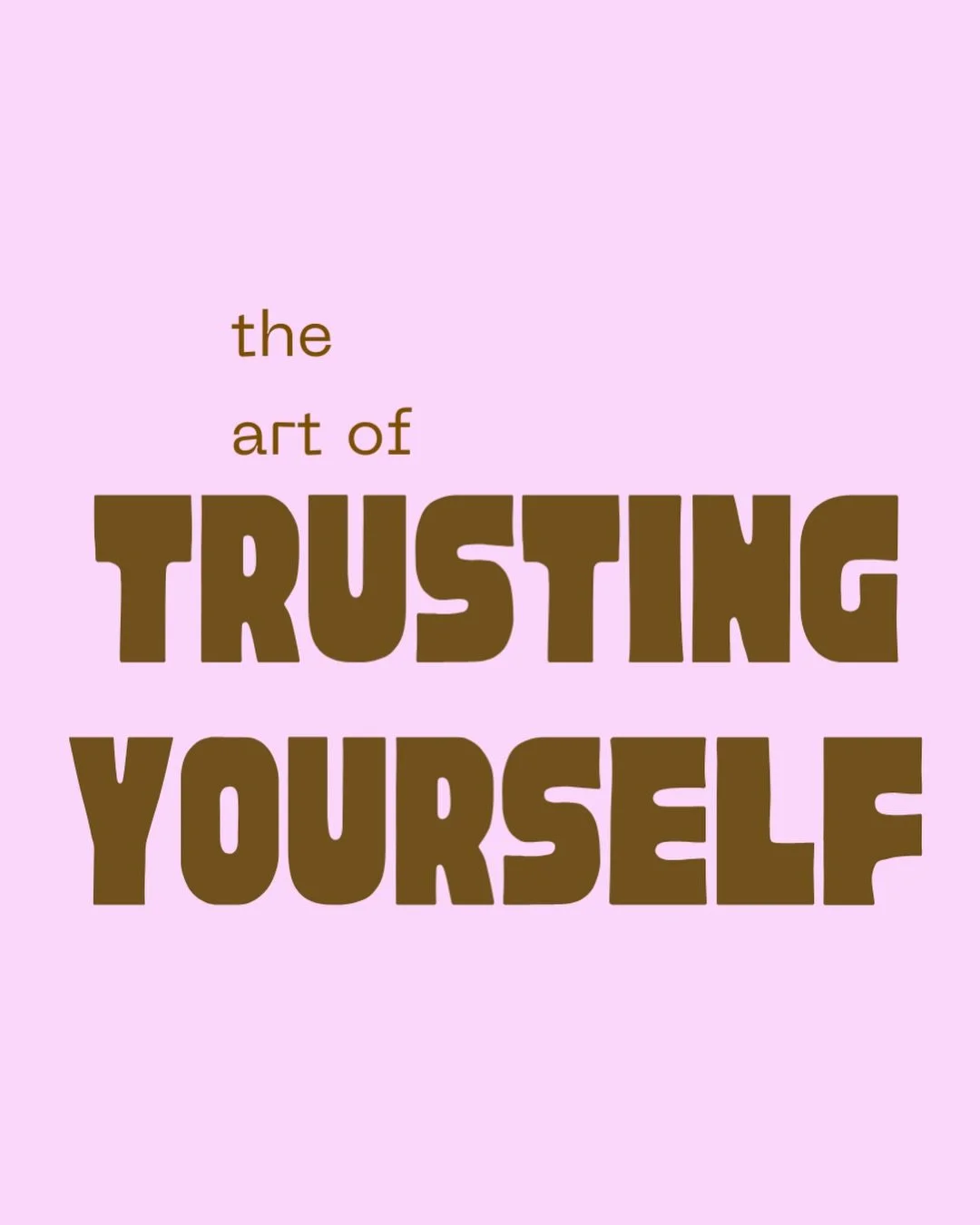 Self trust is an agreement you have with yourself.
Self trust isn&rsquo;t about finding a perfect confidence or identity either (I see this come up a lot online). It&rsquo;s a tool and a skill that lives inside of you. 

It guides your identity + dir