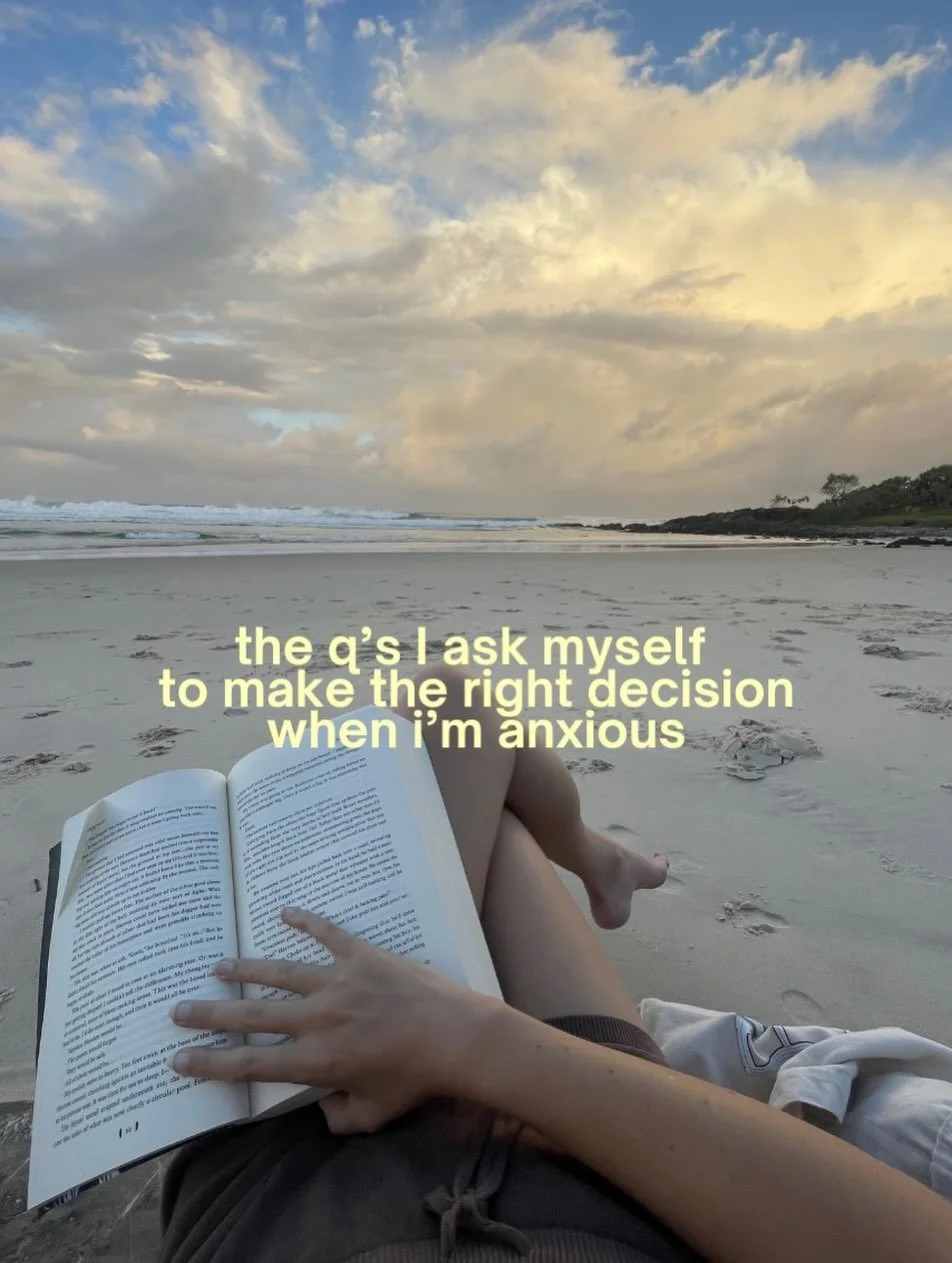 talking myself down from an anxious spiral one journal prompt at a timeeeee 🙃

I was born with the fear of making the wrong decision and ending up really unhappy so here are questions I ask myself to make sure i&rsquo;m making decisions based on me,