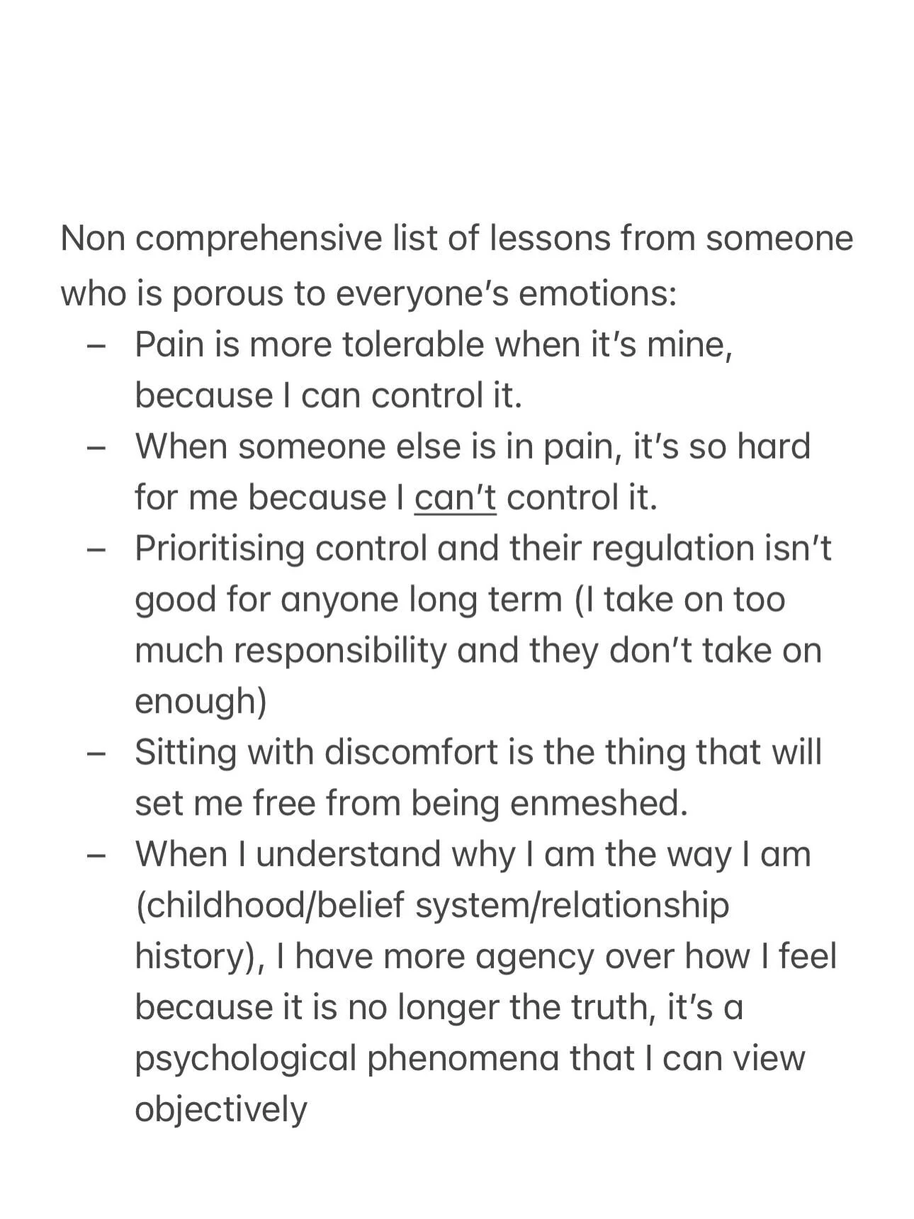 Hard learned lessons from a big feeler/fixer/I want everyone to be okay and I won&rsquo;t rest til it happens kinda person ❤️

It&rsquo;s less about boundaries and more about how you manage the discomfort that is inevitable when you&rsquo;re changing